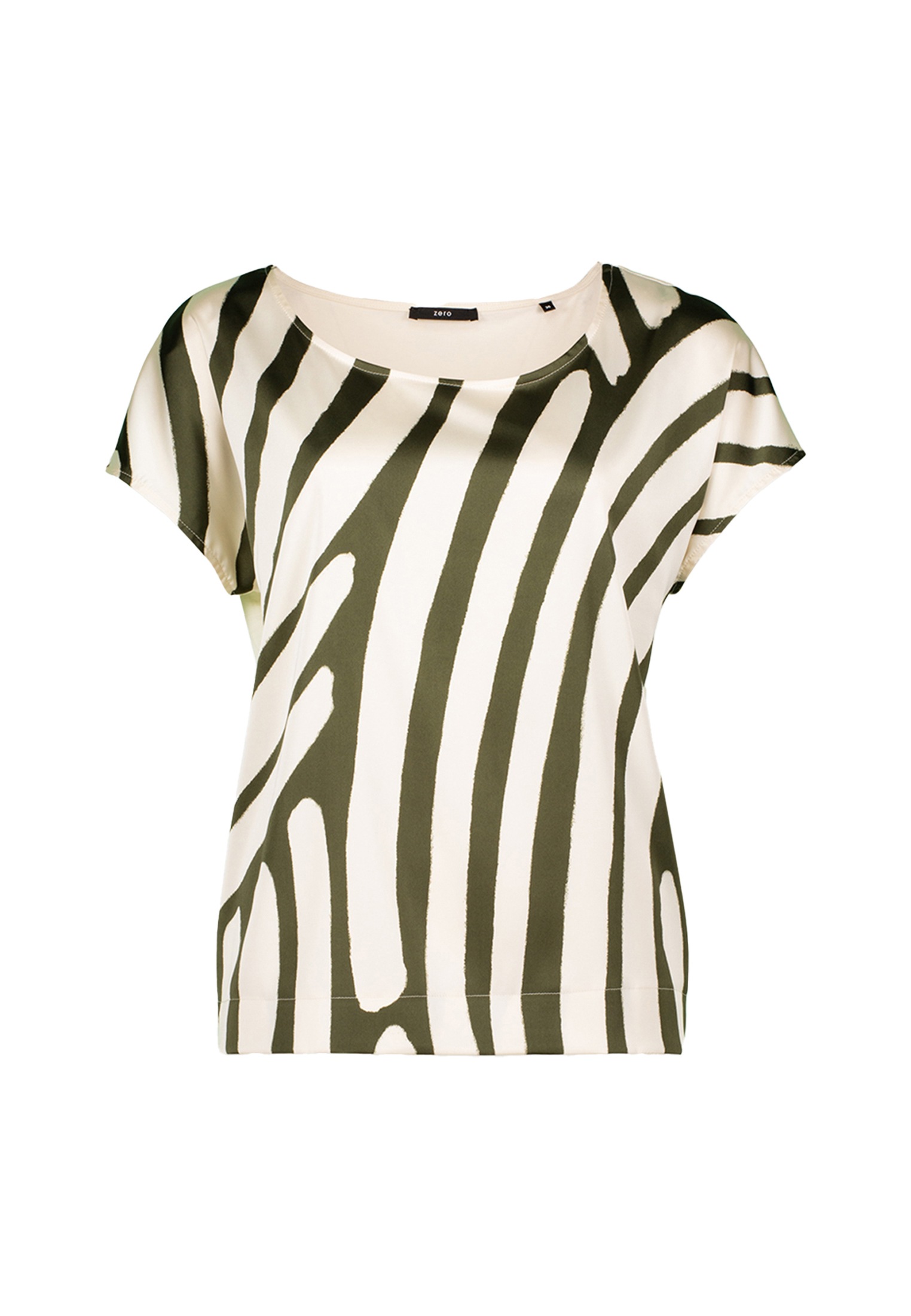 Zero Kurzarmshirt »zero Satinshirt mit Print«, (1 tlg.), Plain/ohne Details