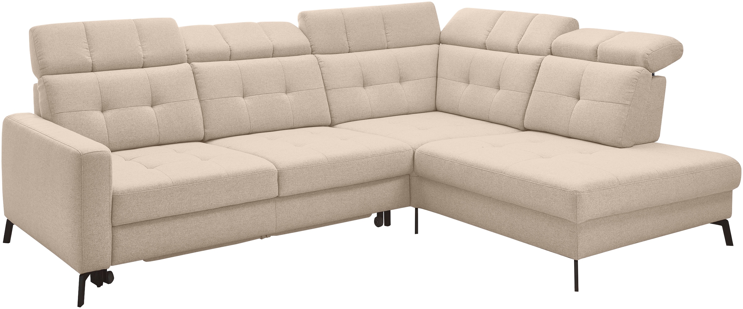 Musterring Ecksofa »MR 4615«, mit Kopf- und Rückenverstellung, Metallfuß schwarz, Maße 272 x 214 cm
