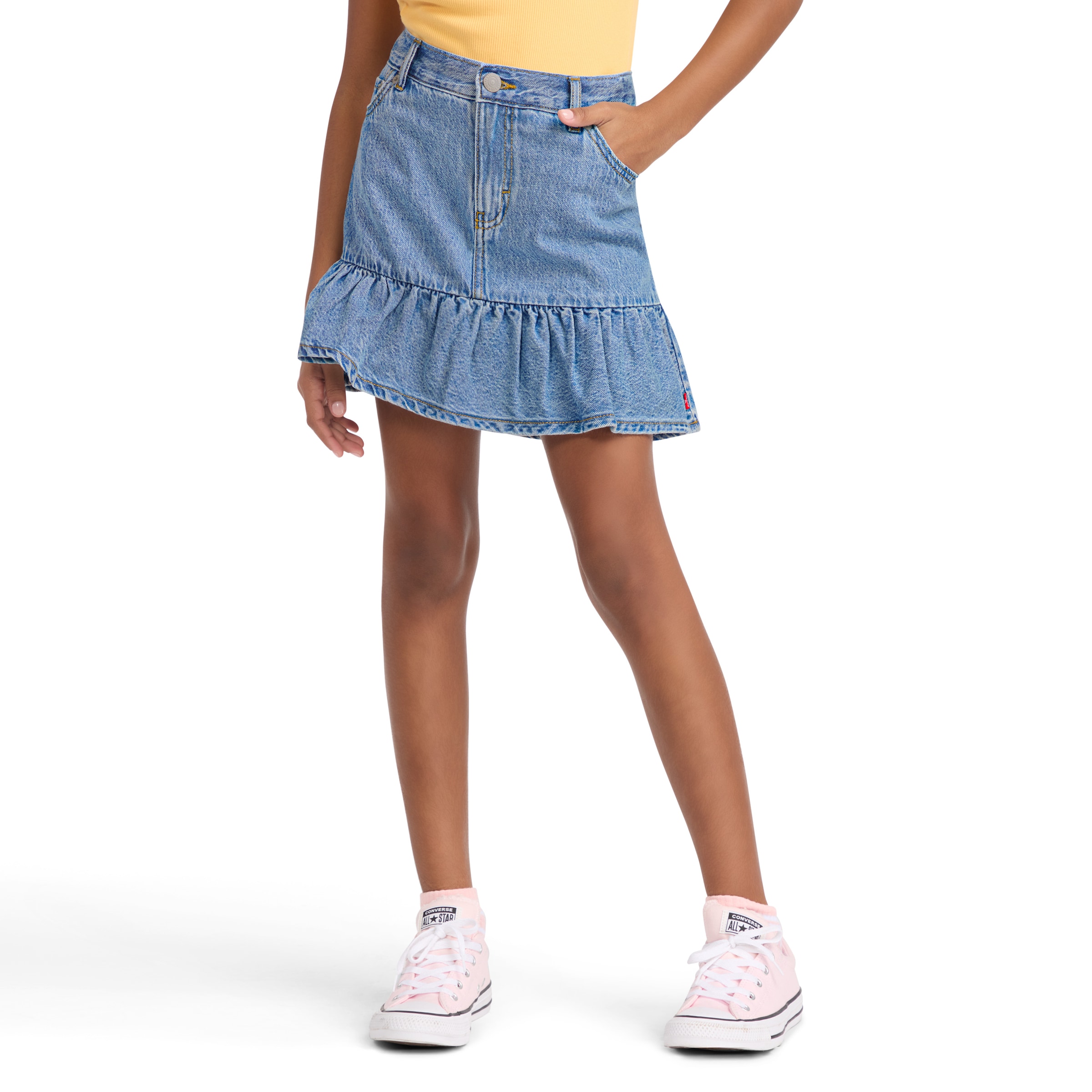 Levis Kids Minirock "LVG FLOUNCE SKORT" for Girls, halb Shorts halb Rock, im 5-Pocket-Style