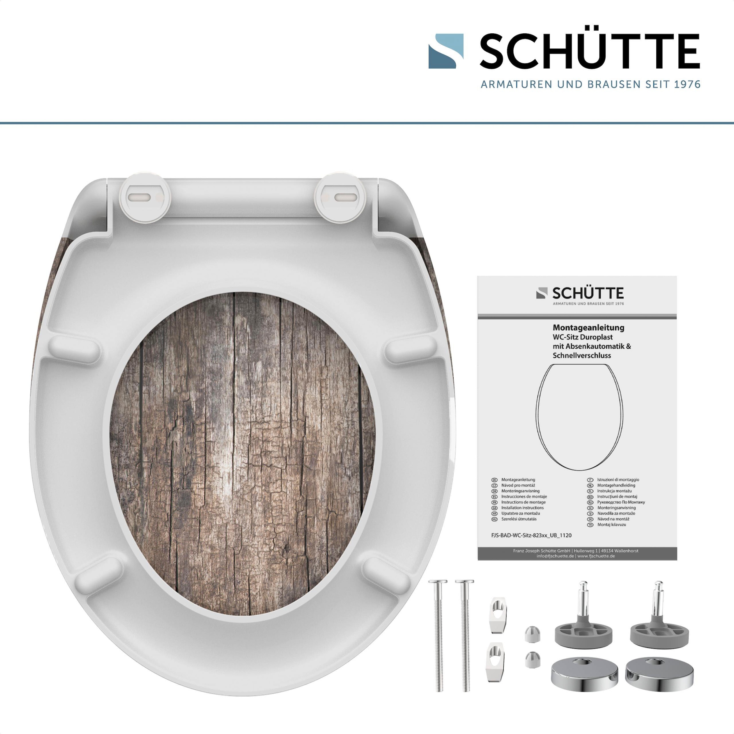 Schütte WC-Sitz »Old Wood«, Duroplast, mit Absenkautomatik und Schnellverschluss