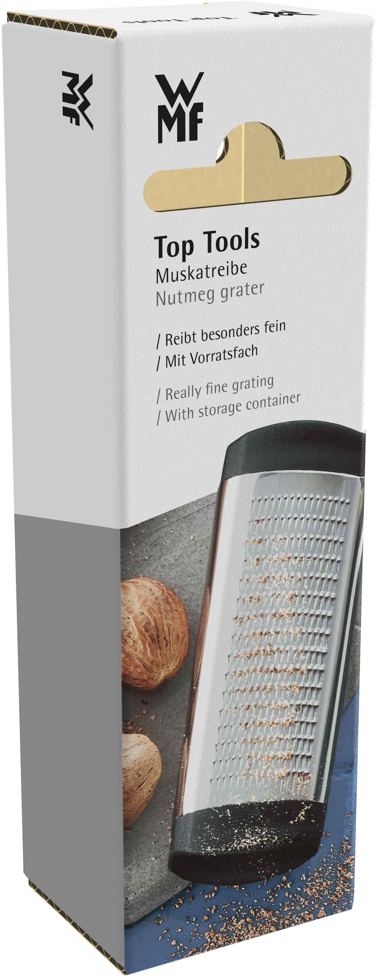 WMF Muskatreibe »Top Tools«, (3 St.), integrierter Vorratsbehälter, ultrafeine Reibung, Cromargan Edelstahl