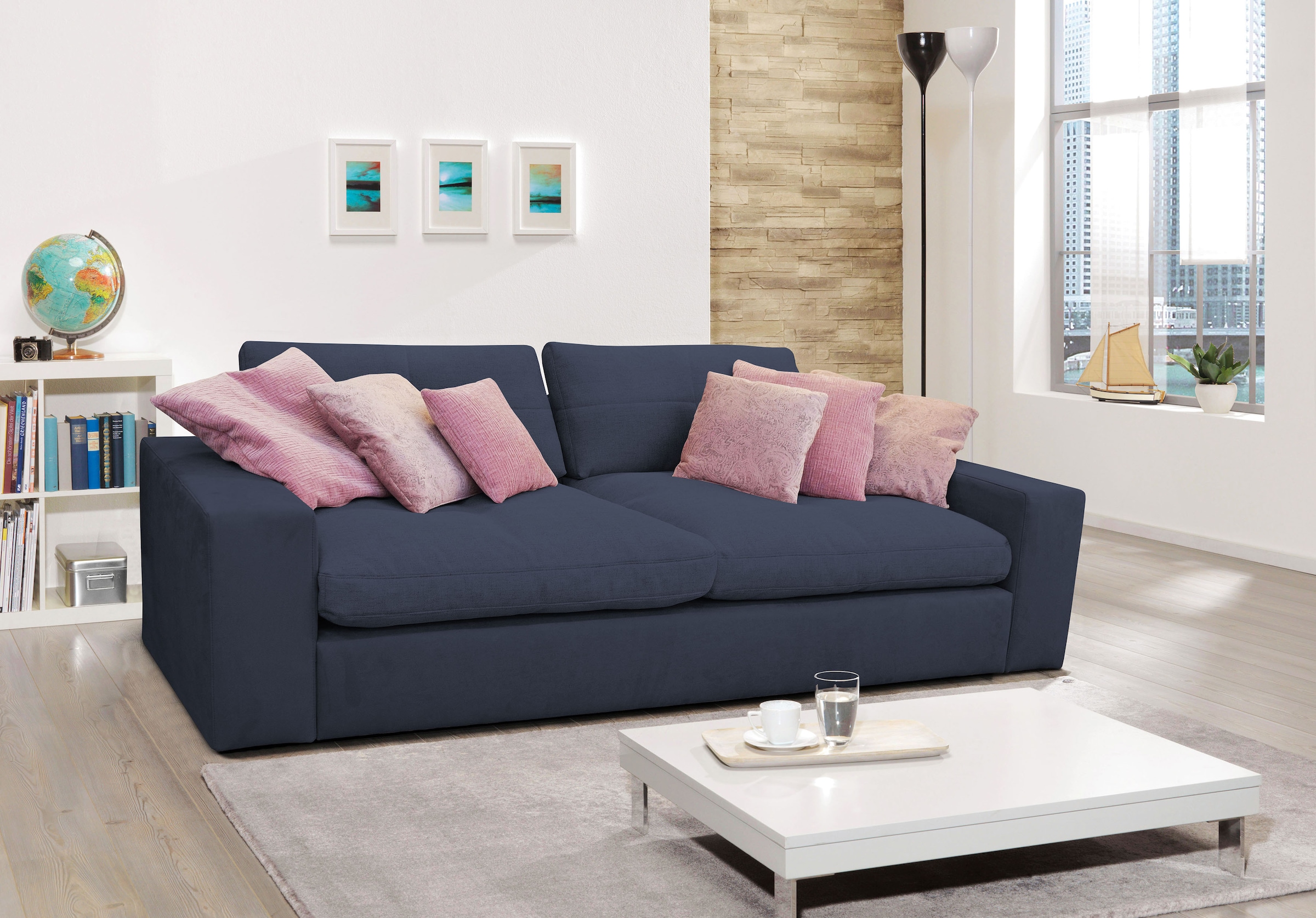 alina Big-Sofa »Sandy«, in Cord, mit losen Sitz und Rückenkissen