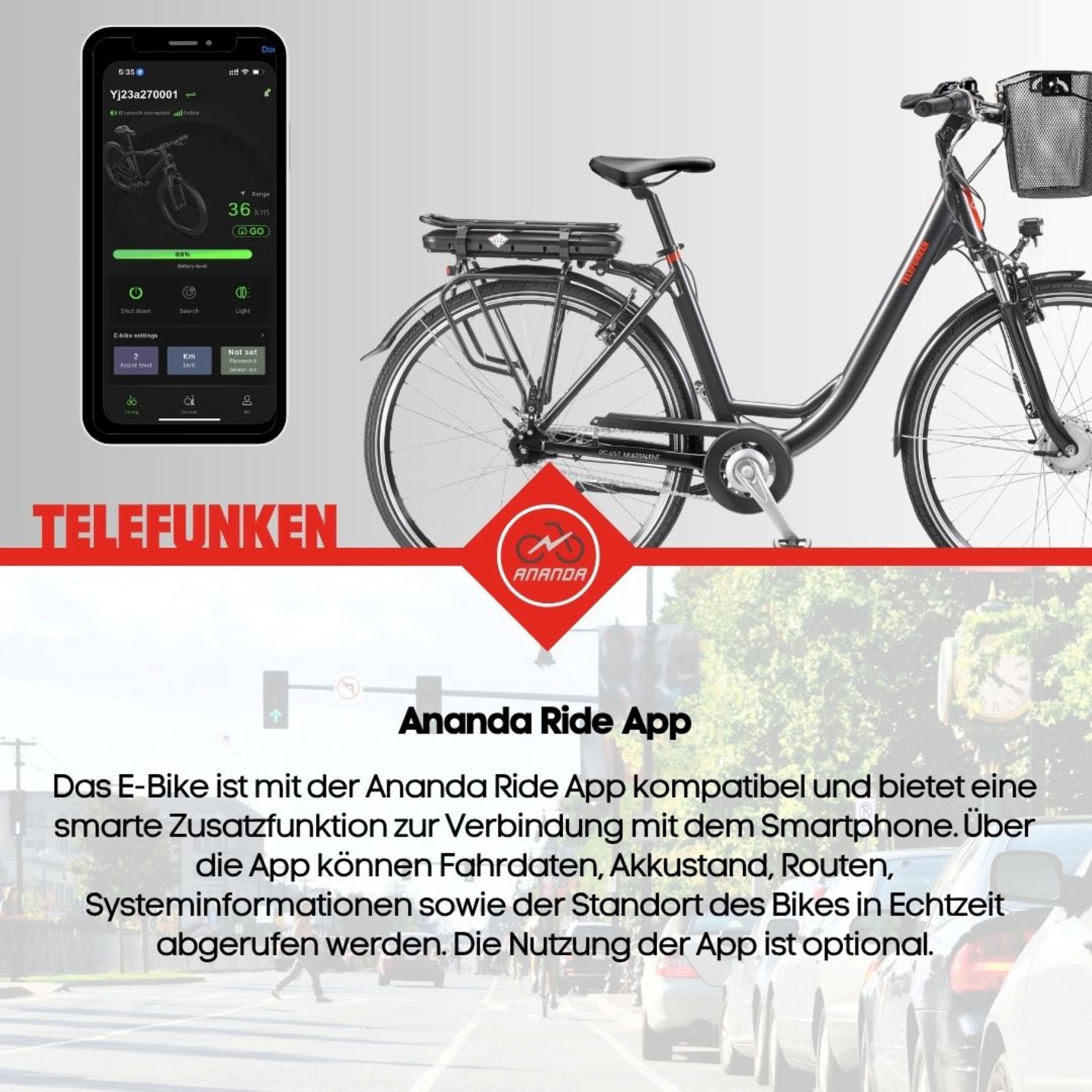 Telefunken E-Bike »Multitalent RC657«, 7 Gang, Shimano, Nexus, Frontmotor 250 W, Pedelec, Elektrofahrrad für Damen u. Herren