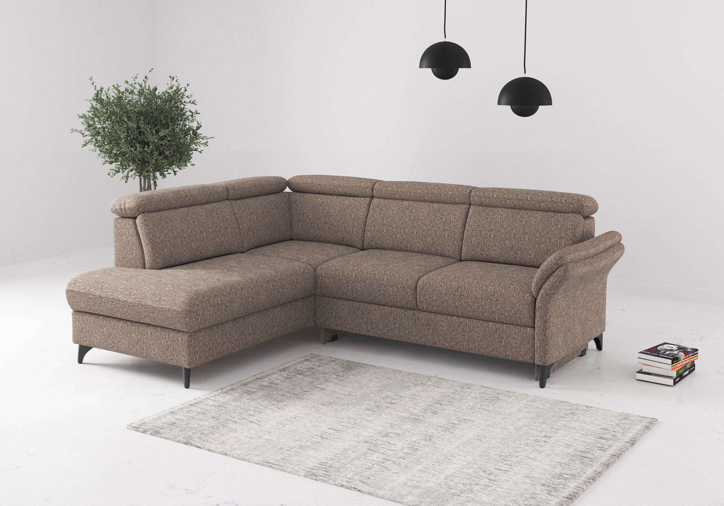 sit&more Ecksofa "Glendale, L-Form" inkl. Kopfteilverstellung, wahlweise mit Vorziehsitz und Bettkasten