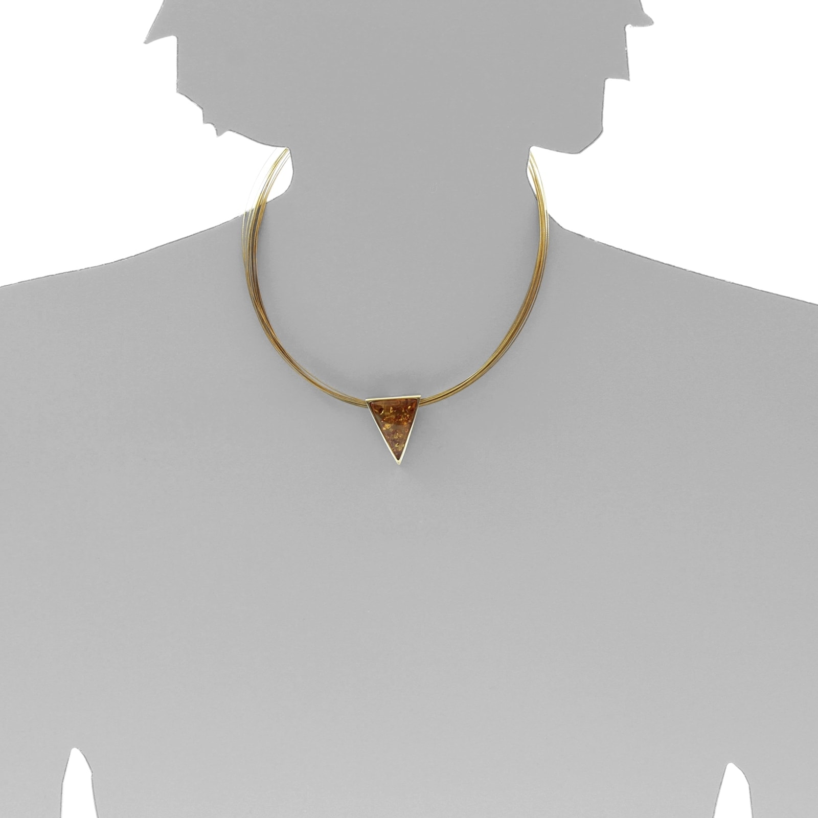 OSTSEE-SCHMUCK Kette mit Anhänger »Ostsee-Schmuck Halsreif mit Anhänger Gleiter-Classic 29x22 mm«, (2 tlg.)