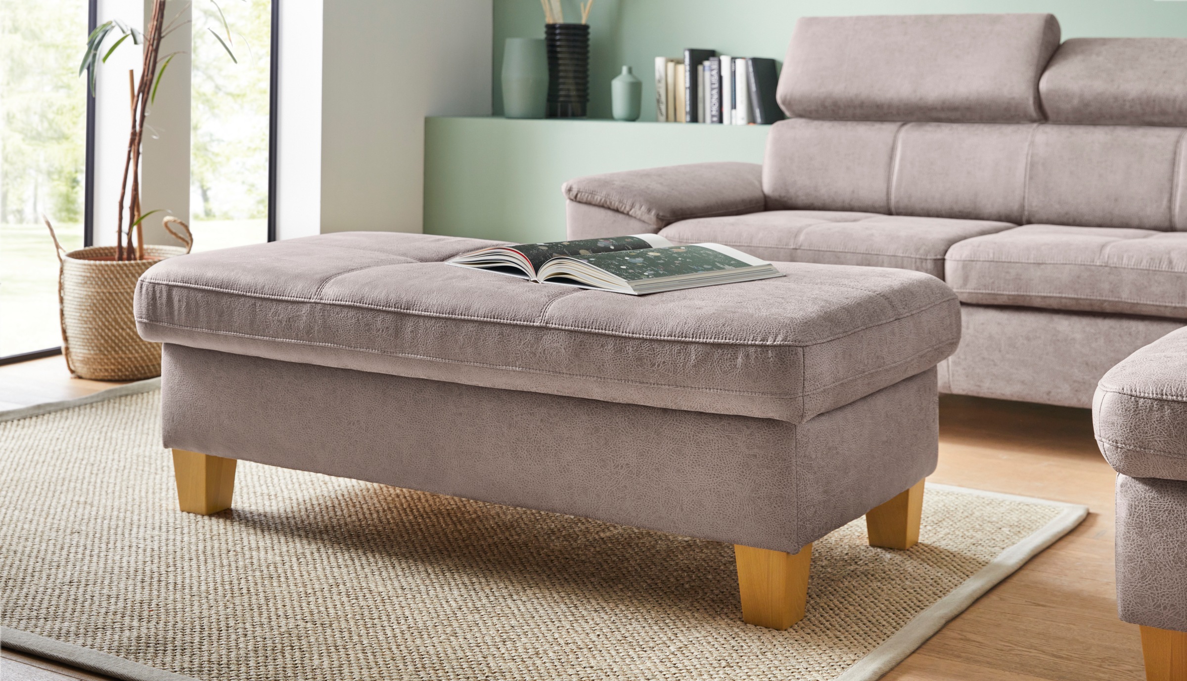 exxpo - sofa fashion Hocker "Enya Bankhocker mit Staufach unter der Sitzfläche" schöne Detailverarbeitung