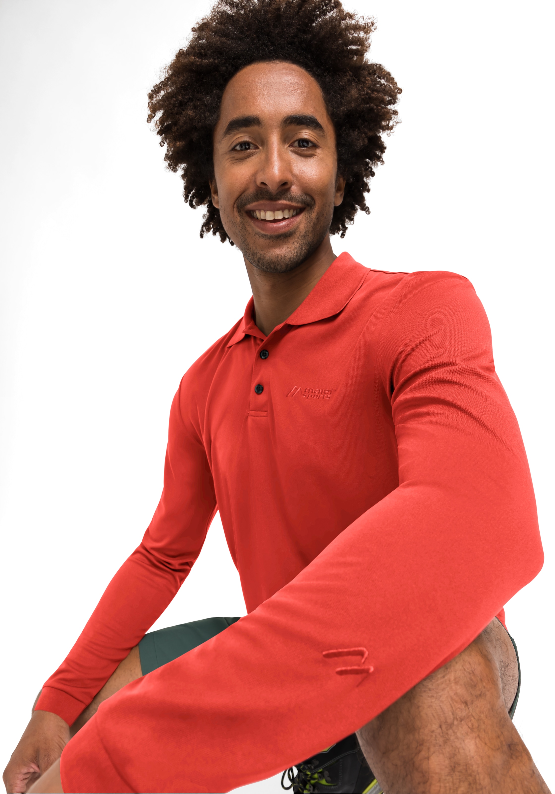 Maier Sports Poloshirt »Ulrich L/S«, Herren Funktionsshirt, langarm Freizeitshirt mit Hemdkragen, Reg. Fit
