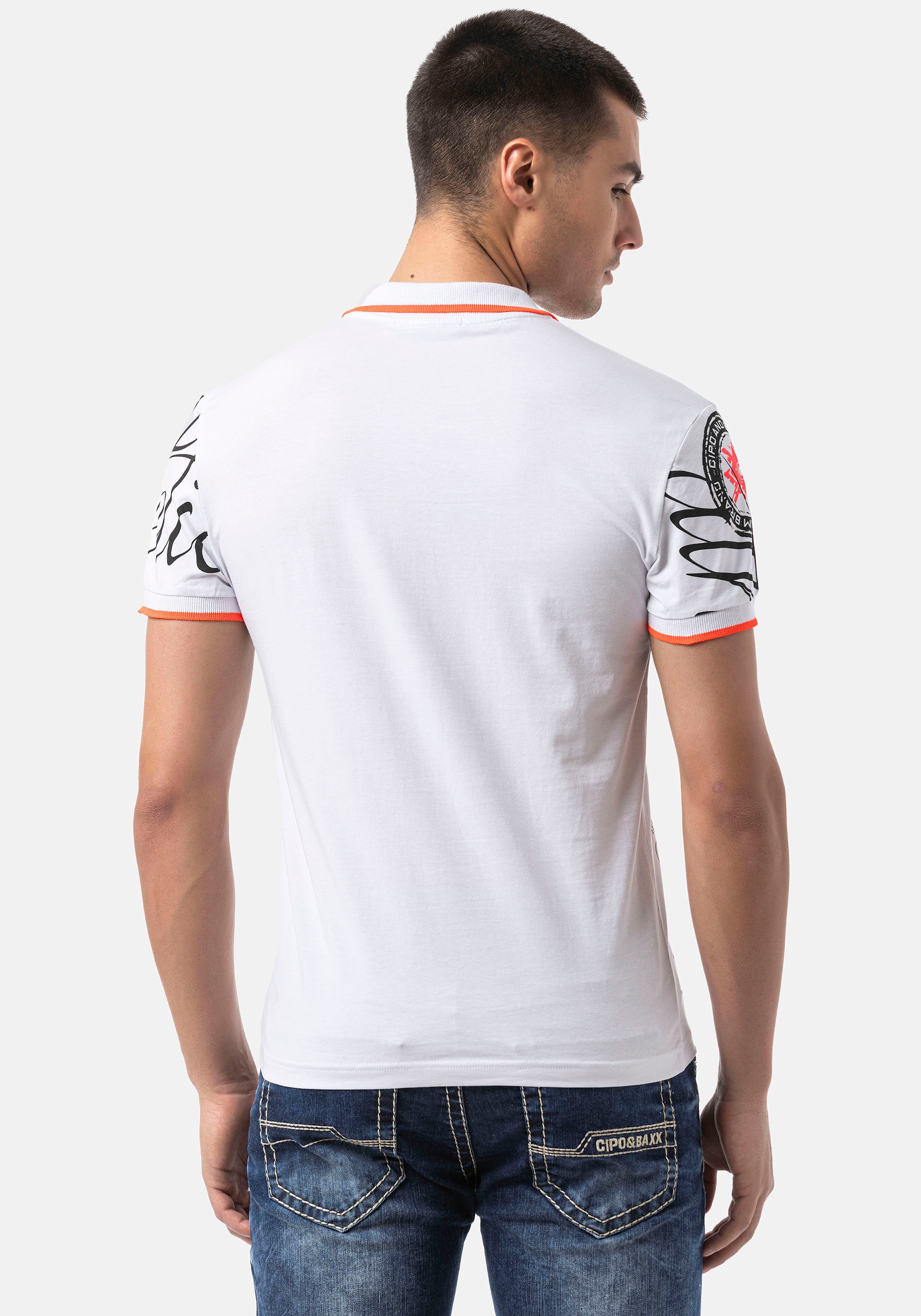 Cipo & Baxx Poloshirt, mit markantem Print