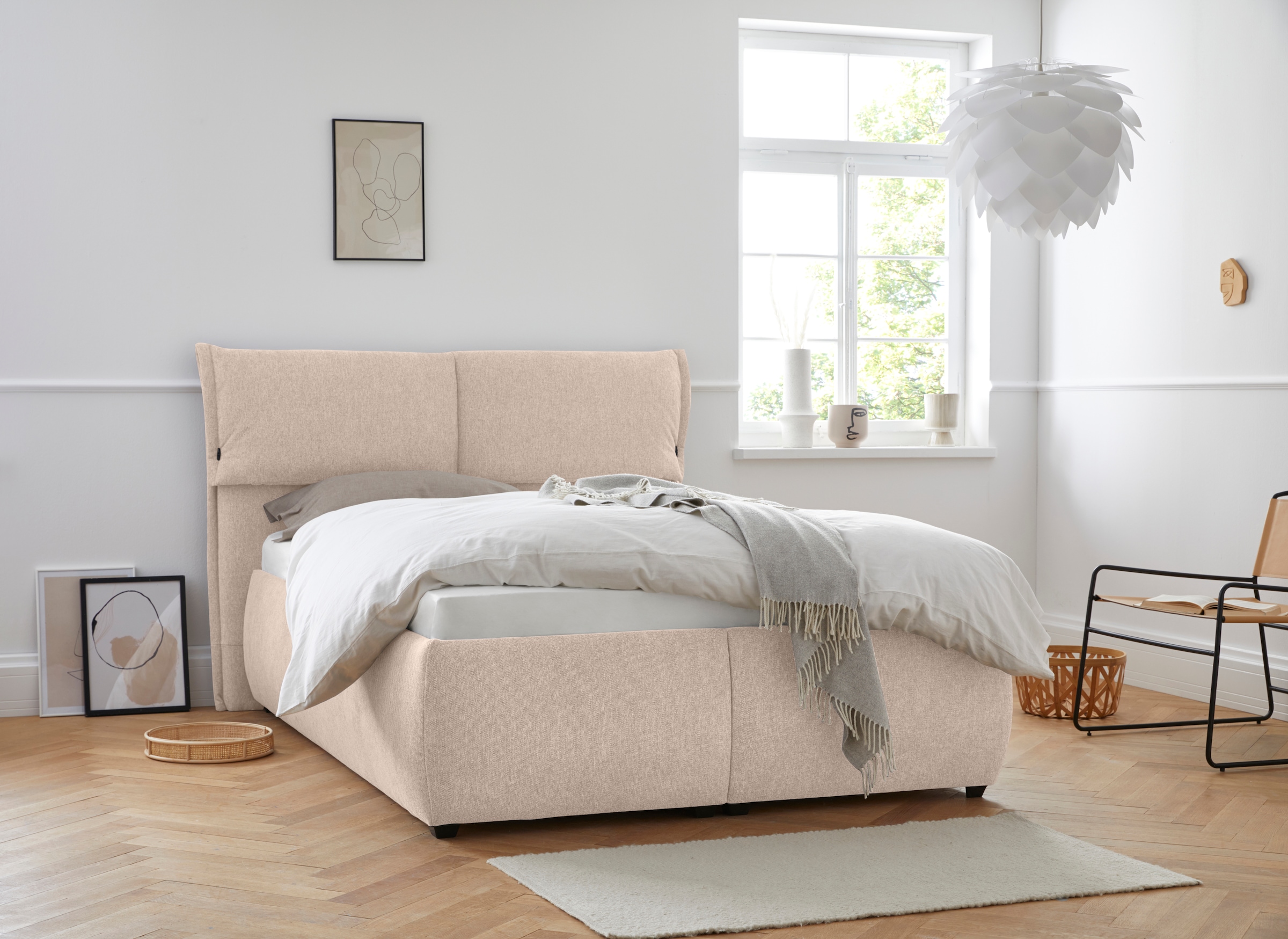 Home affaire Polsterbett "Jenson" als Bettgestell oder mit 3 Matratzenarten günstig online kaufen