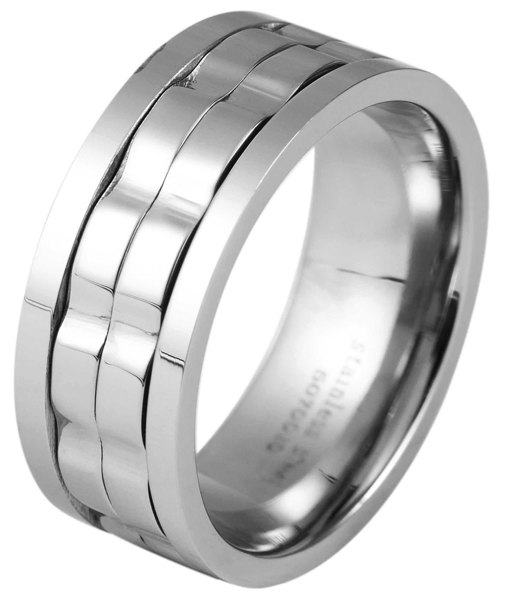 Fingerring ADELIA´S "Herren Ring aus Edelstahl" Gr. 58, silber, Fingerringe, Herren, 58, Edelstahl, Fingerring 4