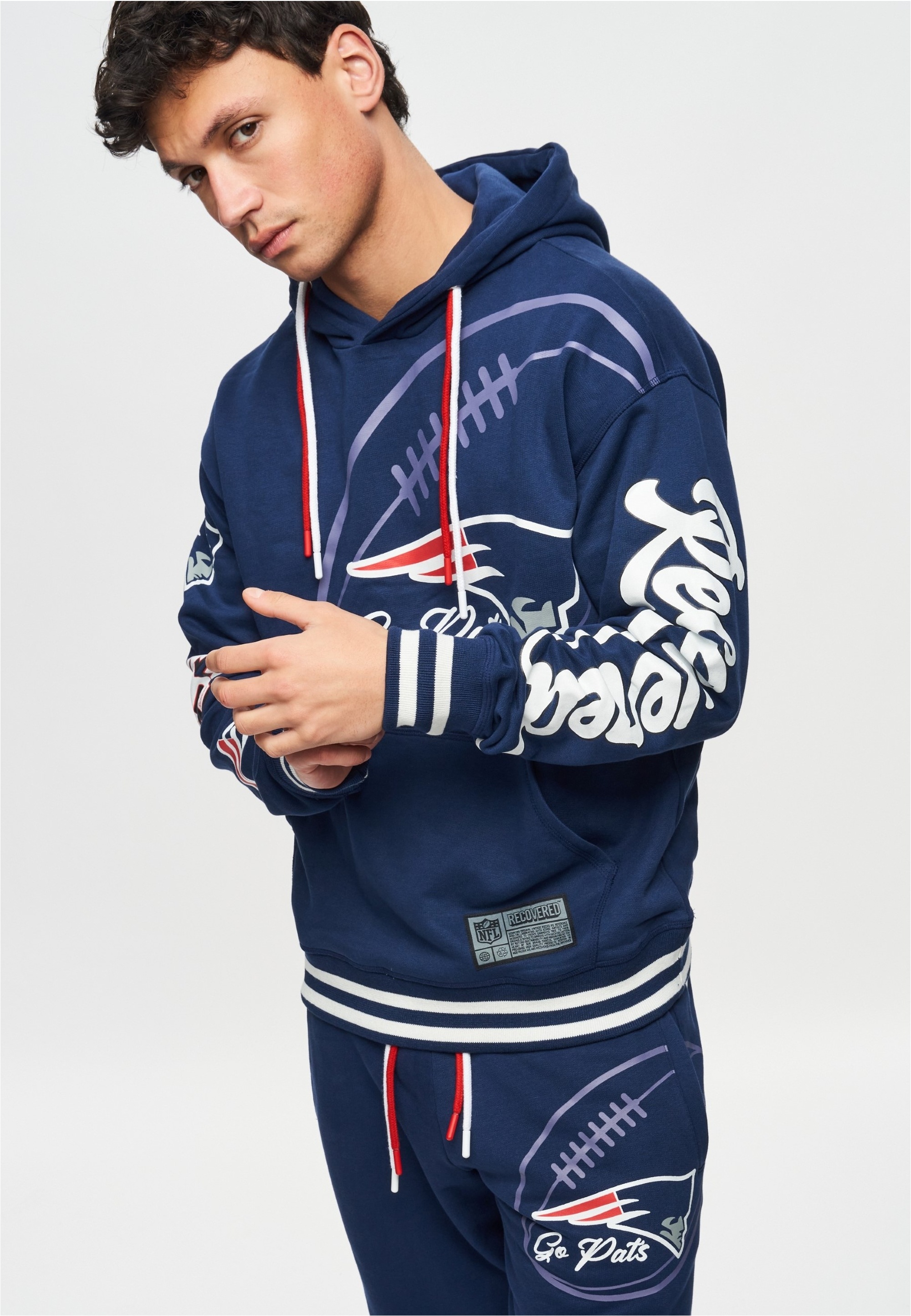 Recovered Kapuzensweatshirt "NFL Patriots Go Pats", für alle New England Pa günstig online kaufen