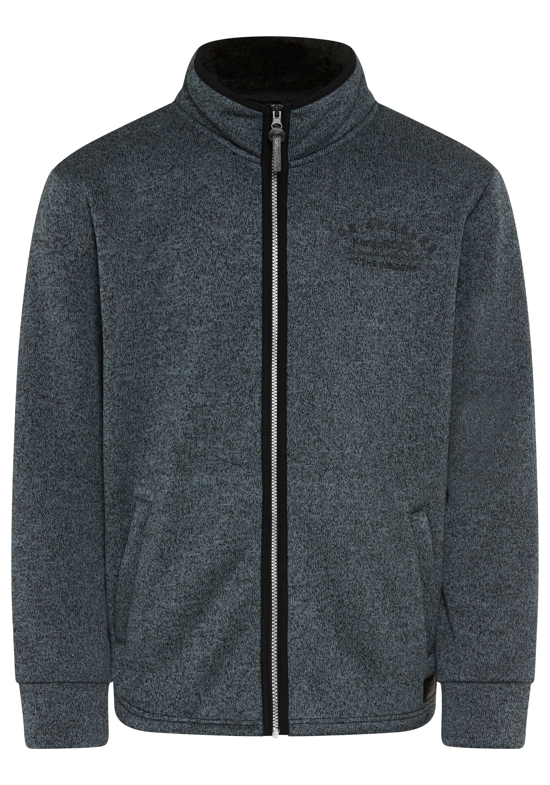 KangaROOS Strickfleecejacke mit durchgehendem Reißverschluss, po-bedeckende Länge