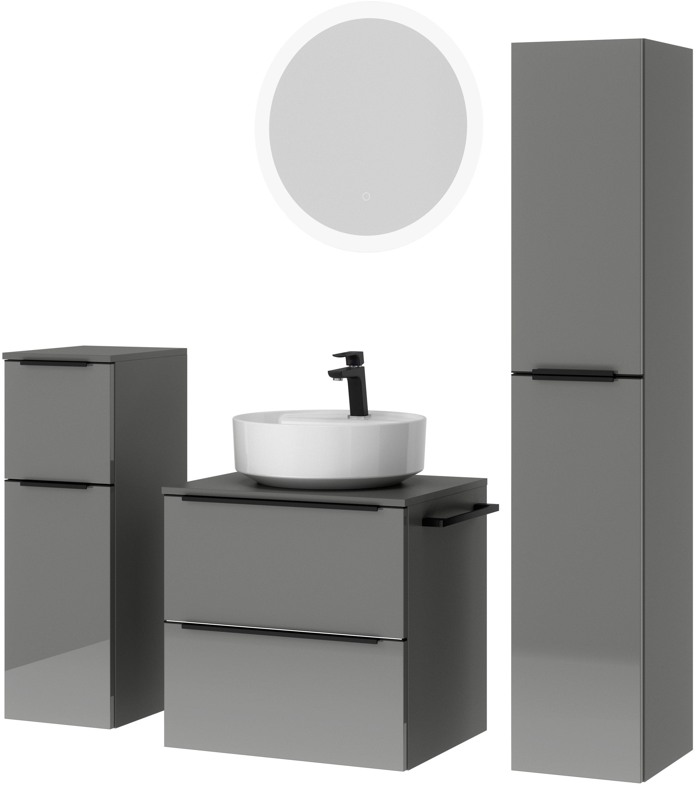 nobilia Badmöbel-Set "Alvene", (4 St., vormontiert, mit Soft-Close), Hochgl günstig online kaufen