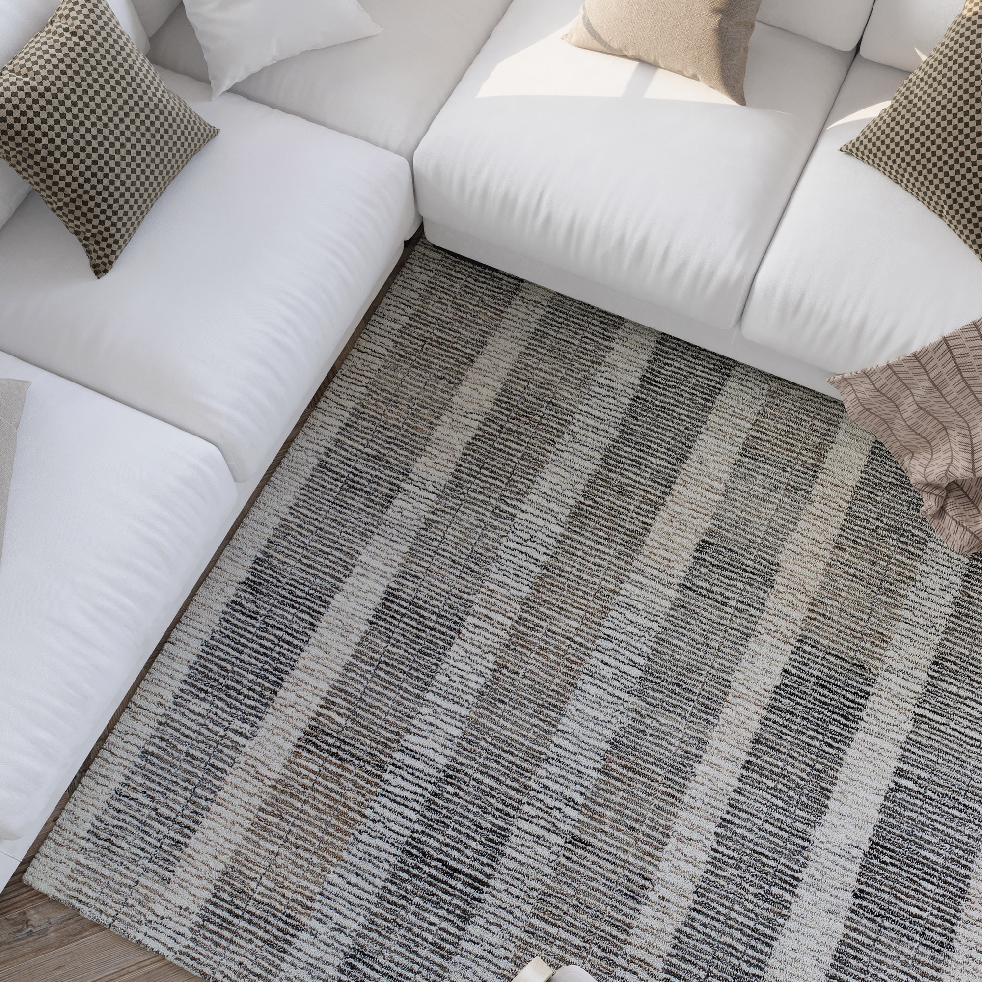 Wecon home Teppich »Hamptons FORTY«, rechteckig, 11 mm Höhe, Läufer, Fasermix, Kurzflor, Wohnzimmer, Schlafzimmer, Streifen Muster