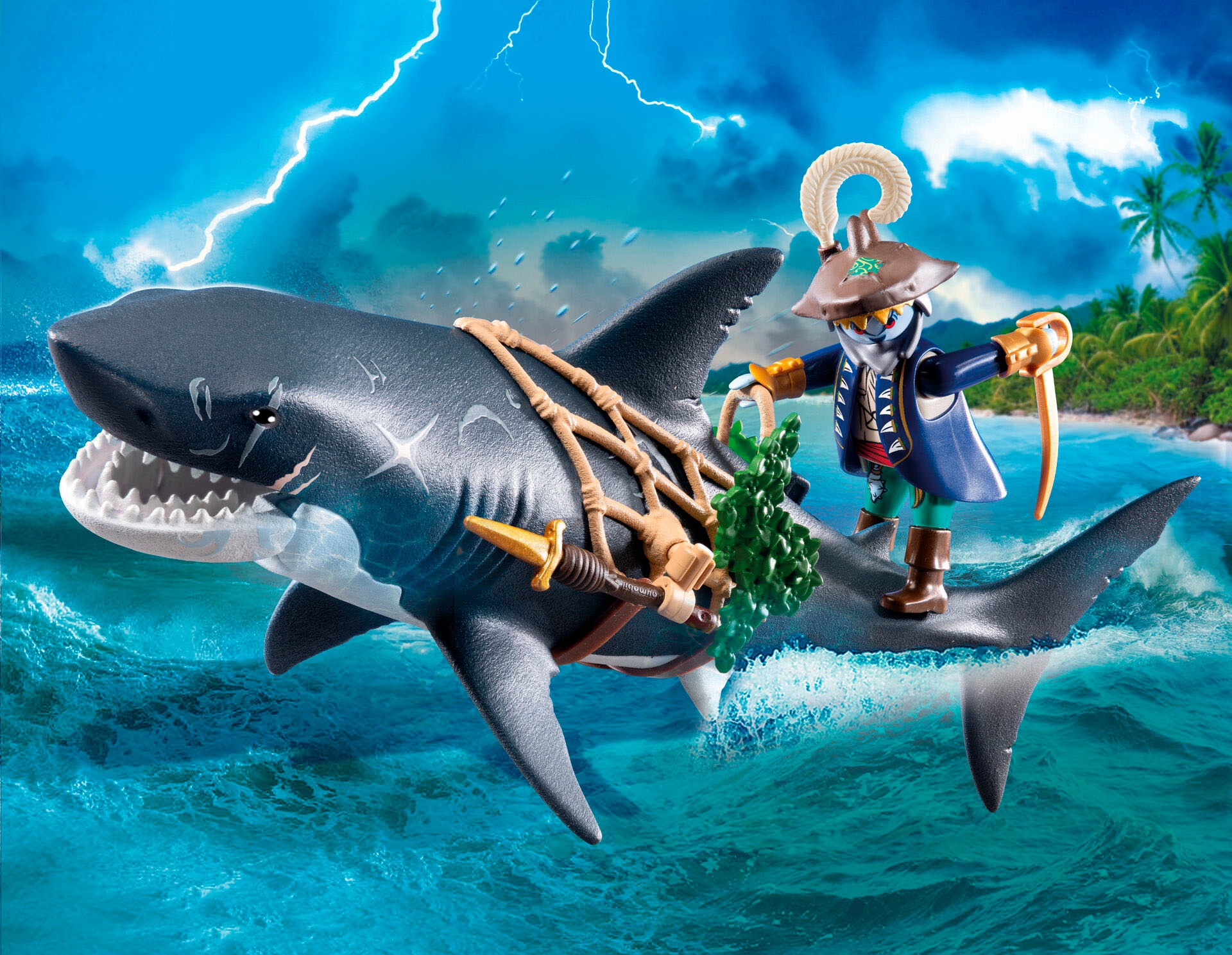 Playmobil® Konstruktions-Spielset »Gefahr durch Riesenhai (71793), Playmobil Pirates«, (21 St.)