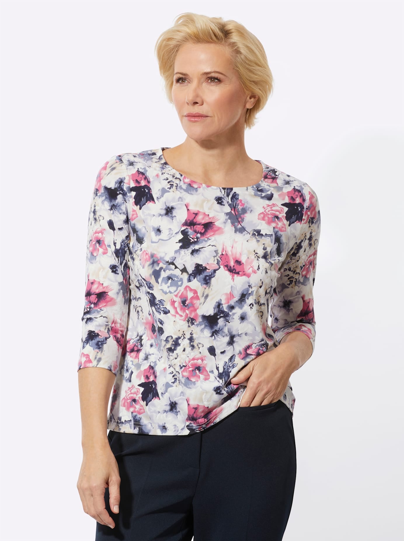 Classic 3/4-Arm-Shirt »Rundhals-Shirt«, (1 tlg.)