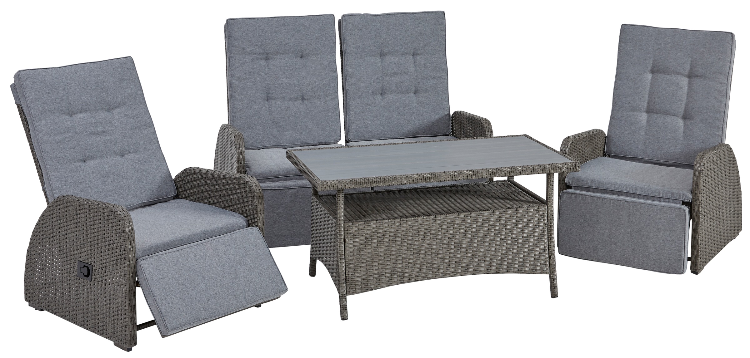 KONIFERA Gartenlounge-Set "Vigo" Set, 2x Sessel, 1x 2er Sofa, 1x Tisch 120x günstig online kaufen