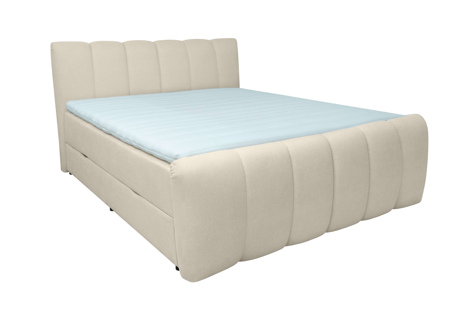 OTTO home Boxbett »DORA, Doppelbett inkl. Bettkasten, Federkernbett, Breiten: 160, 180 cm« Boxbett: 5-Z-Taschenfederkern im Unterbau, Härtegrad 3, inkl. Topper