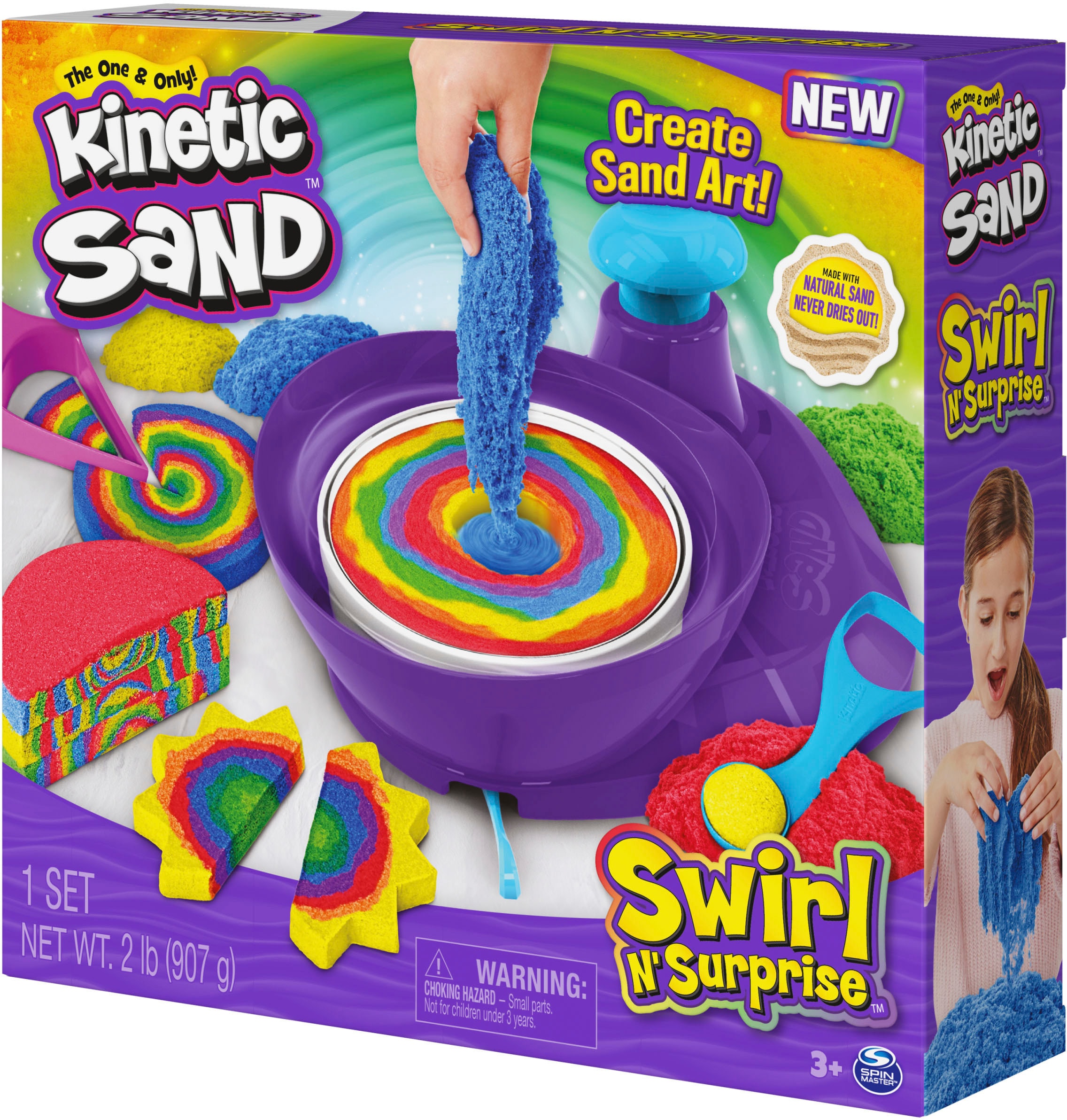 Spin Master Kreativset »Kinetic Sand, Swirl 'n Surprise Set«