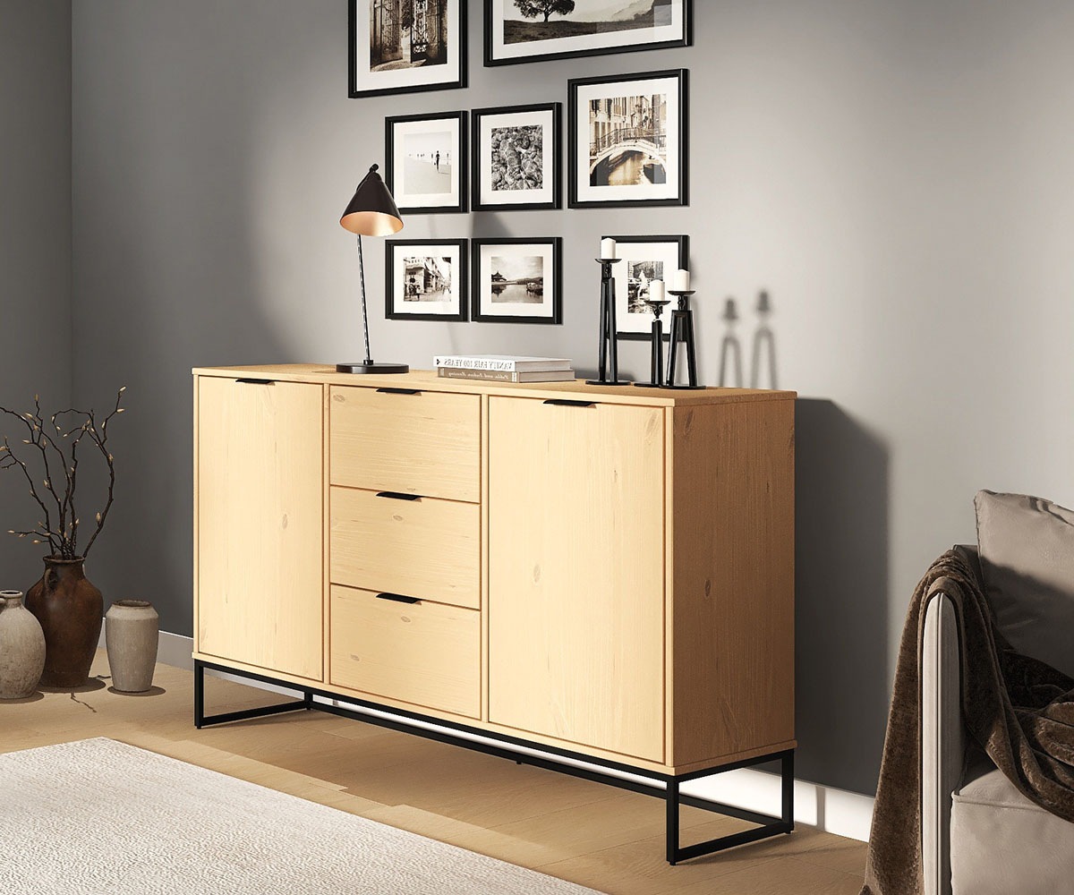 Inter Link Sideboard »Vivo« 1 Stk. tlg. Kiefer Massiv, soft-close, Industrial Style, BxTxH: 150 x 45 x 80 cm