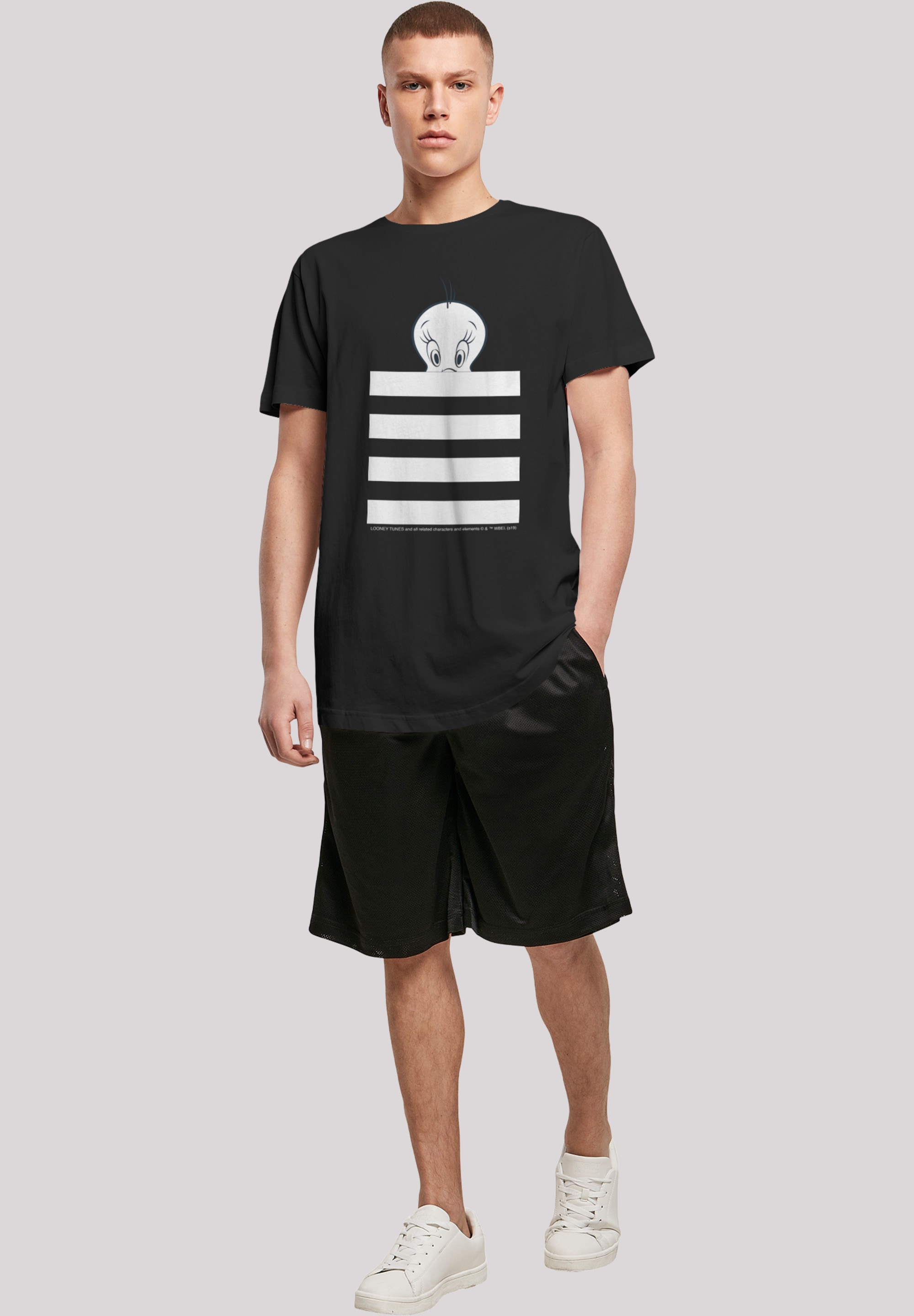 F4NT4STIC T-Shirt »Looney Tunes Tweety Pie Striped Faux«, Print