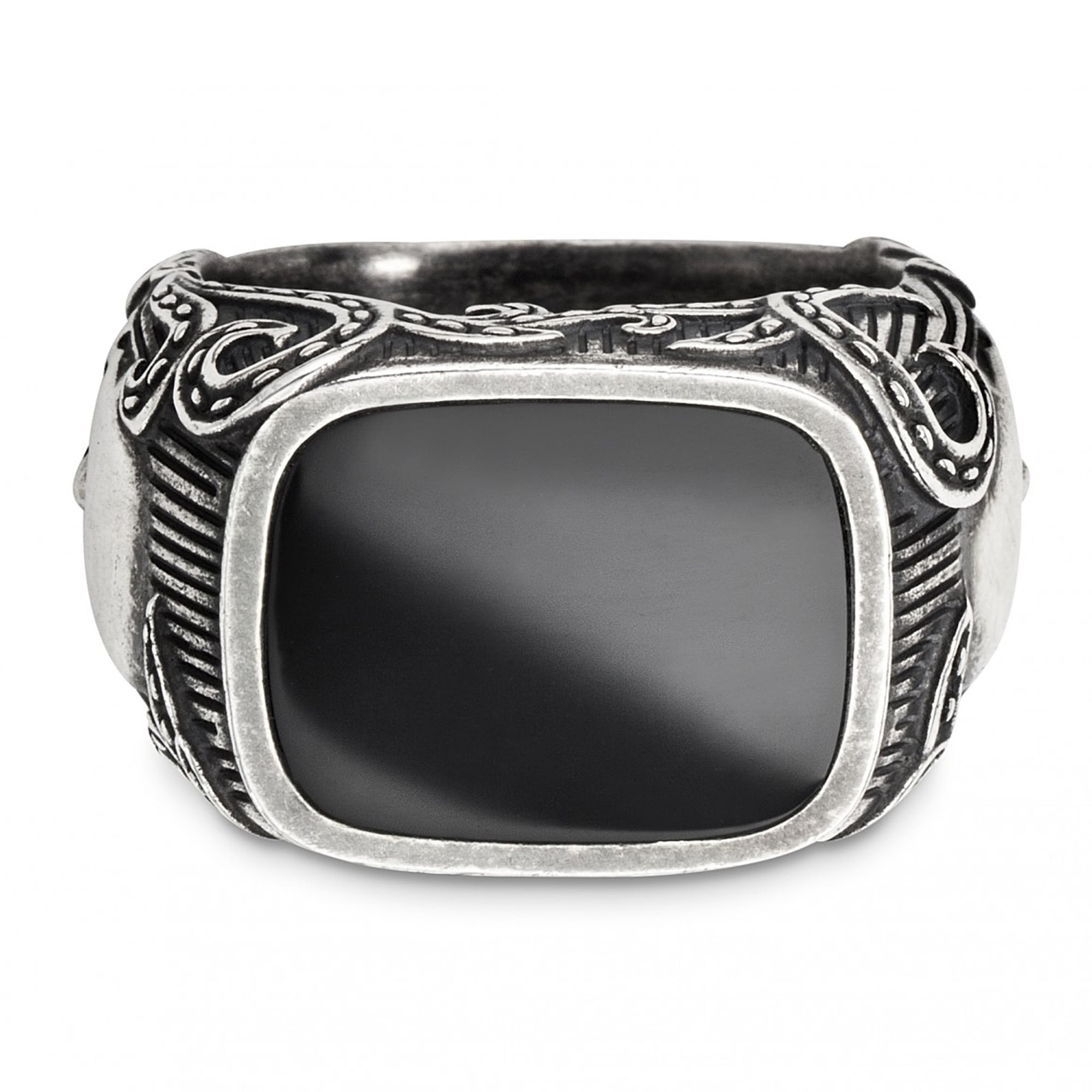 Silber »925/- BAUR Sterling Onyx CAÏ schwarz« Fingerring |