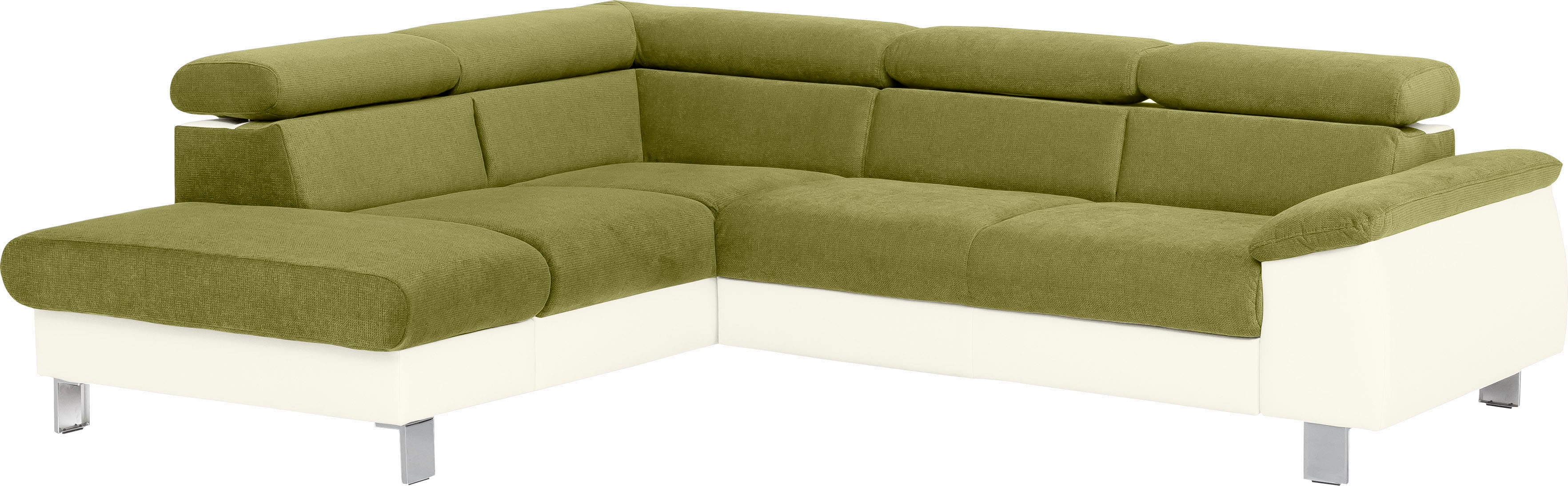 COTTA Ecksofa "Komaris L-Form, B: 249 cm" mit Kopfteilverstellung, optional Schlaffunktion, Bettkasten & Licht