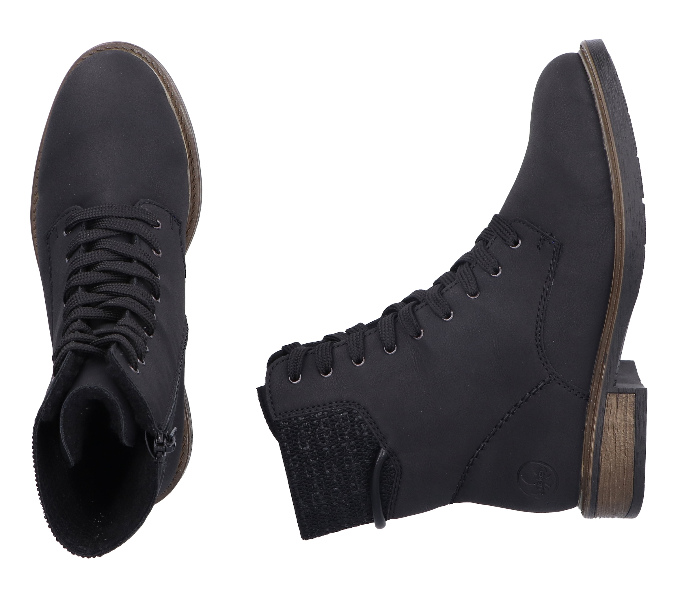 Rieker Winterstiefelette, Schnürboots, Schnürstiefelette, Blockabsatz, mit Warmfutter