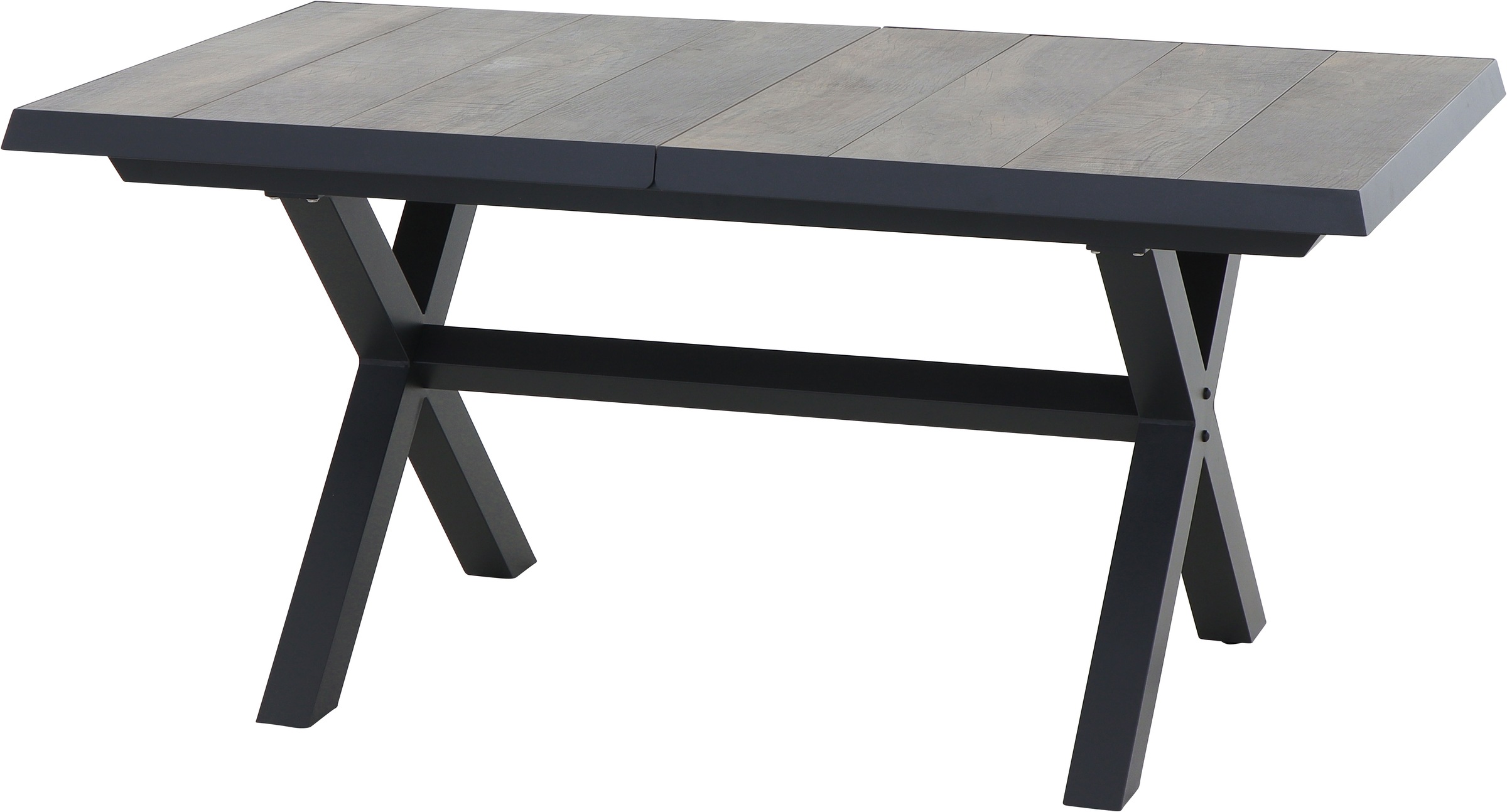 Siena Garden Gartentisch »SINCRO Ausziehtisch 160/200x90cm matt anthrazit« Aluminiumgestell matt anthrazit, Tischplatte aus Keramik, washed grey