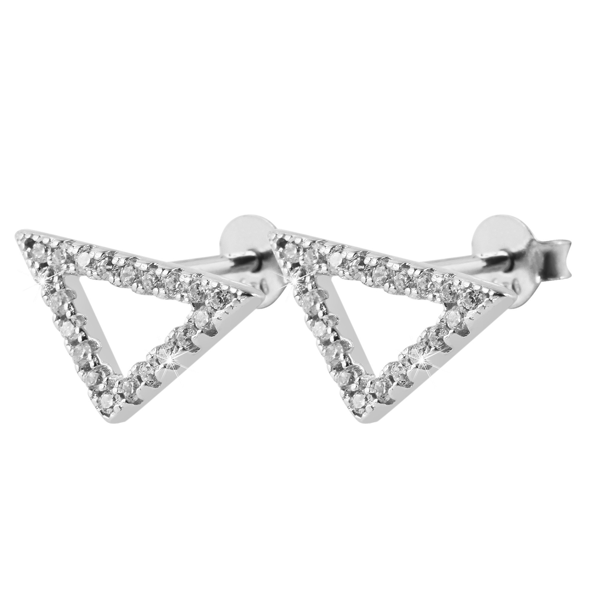 Adelia´s Paar Ohrstecker »Ohrstecker Dreieck aus 925 Silber mit Zirkonia 7  cm« online bestellen | BAUR