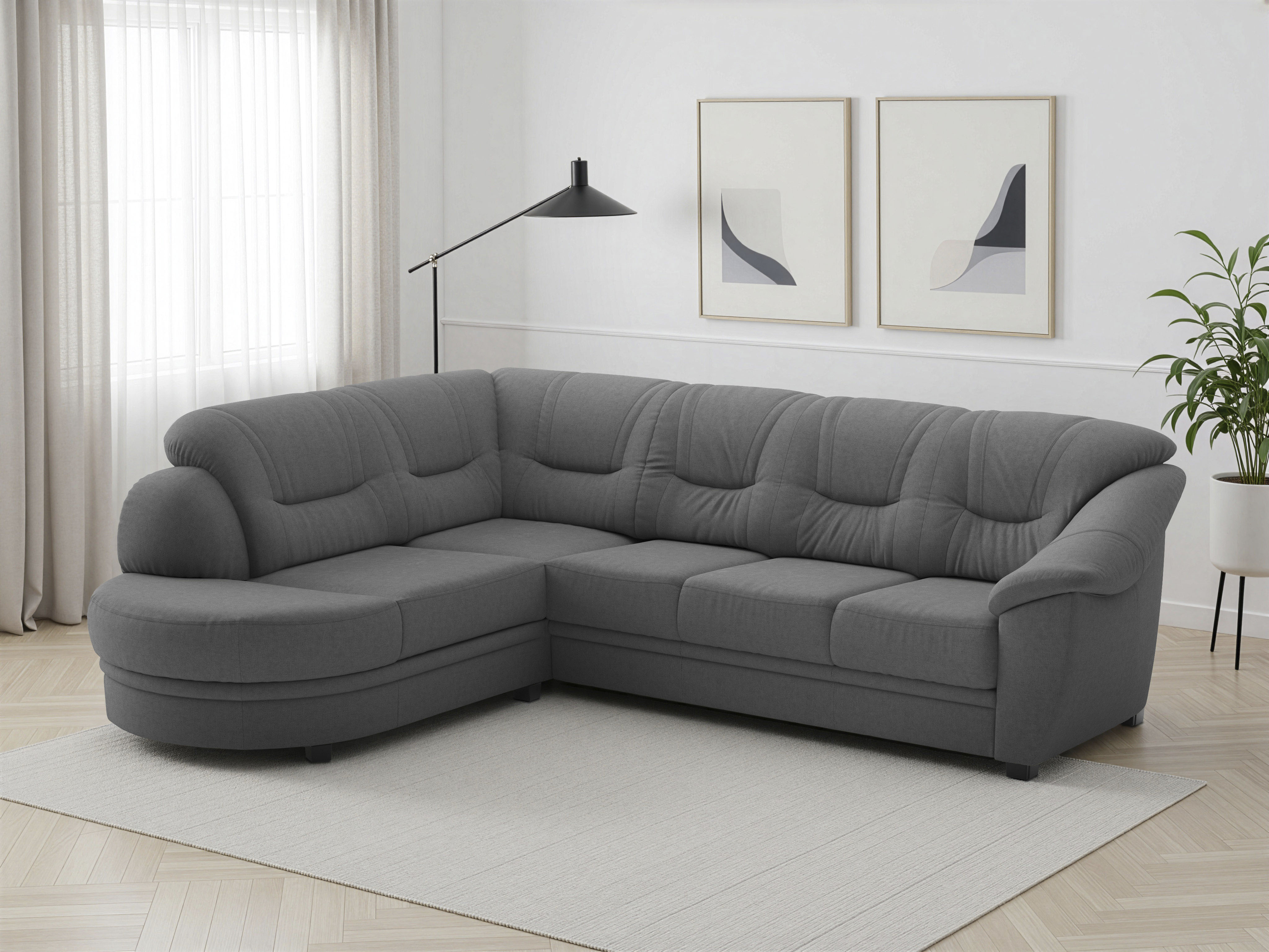sit&more Ecksofa "Savona L-Form, B: 267 cm, Couch mit Federkern, Komfortsitzhöhe 46 cm" optional mit Schlaffunktion