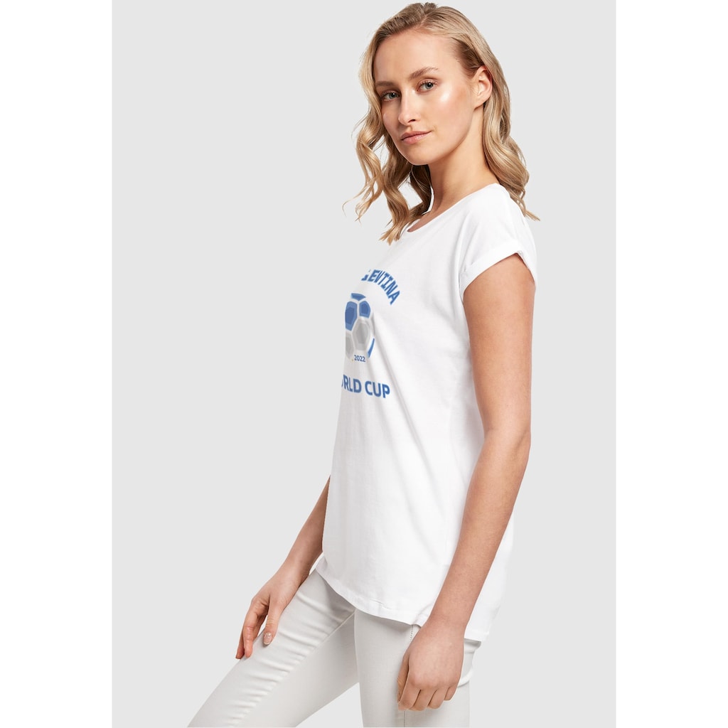 Merchcode T-Shirt »Merchcode Damen Ladies Argentina World Cup Extended Shoulder Tee«, (1 tlg.)