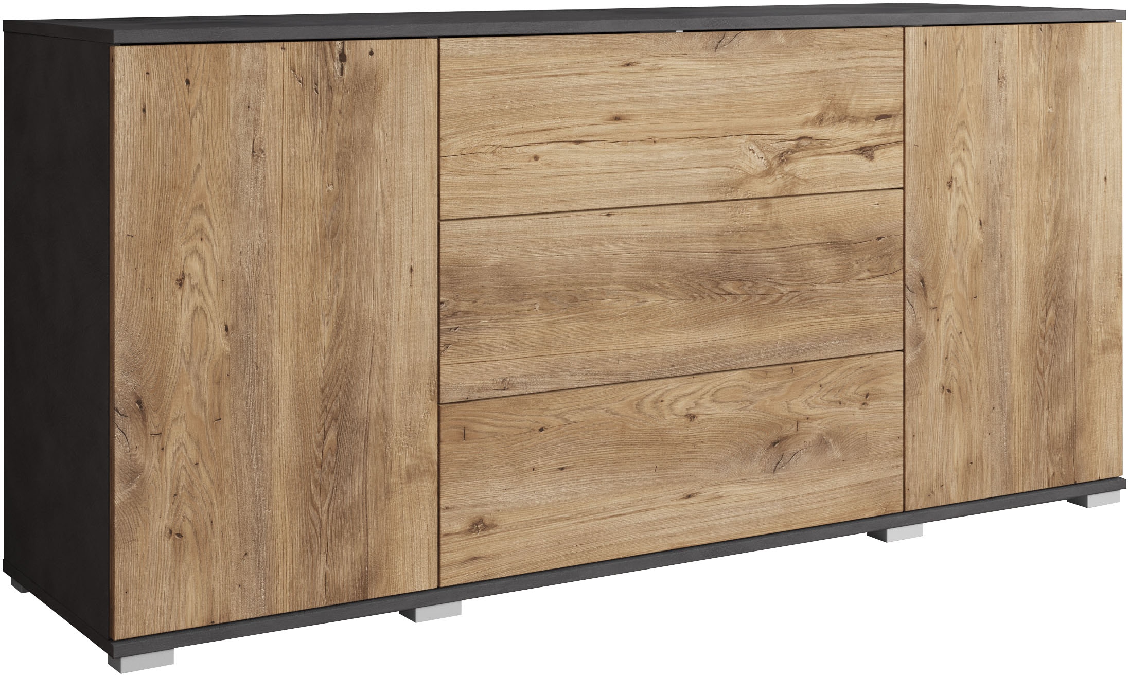 INOSIGN Sideboard »Kenia«, (1 St.), Modernes Sideboard mit 3 Schubladen und 4 Fächern, Breite 150 cm
