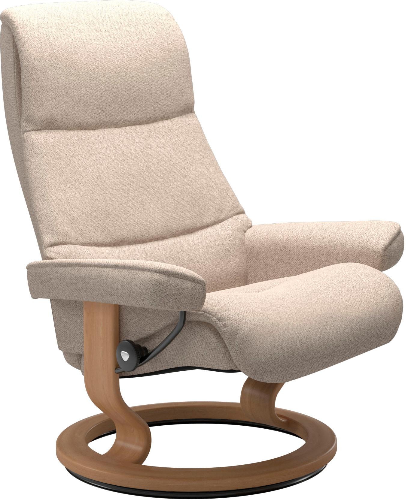 Stressless® Relaxsessel »View«, (Set, Relaxsessel mit Hocker), mit Classic Base, Größe M,Gestell Eiche