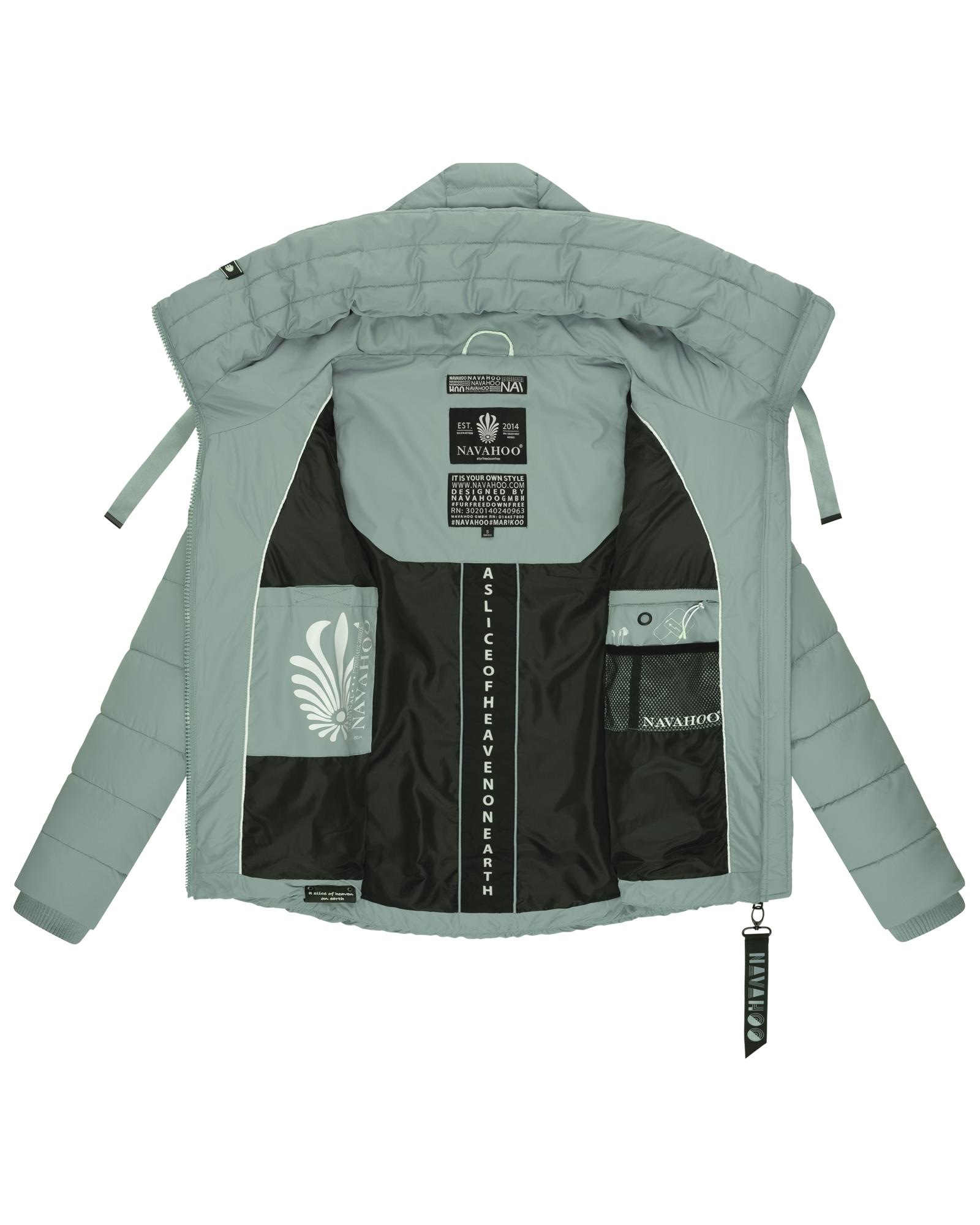 Navahoo Steppjacke »Amayaa«, mit Kapuze, stylische Damen Winterjacke mit coolen Applikationen