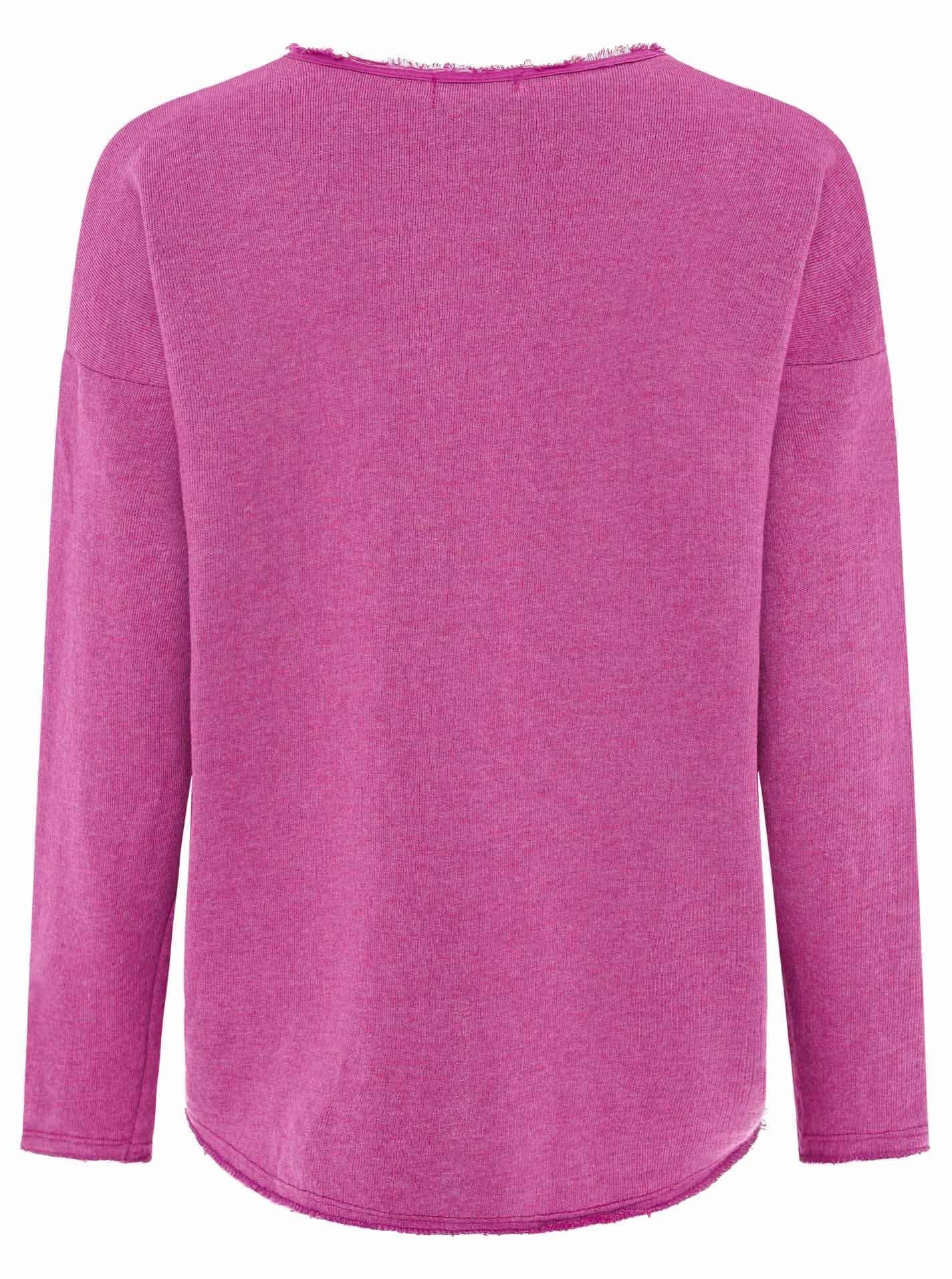 Zwillingsherz Sweatshirt »"Positive Mind"«, Mit V-Ausschnitt im Used Look und Stempeldruck