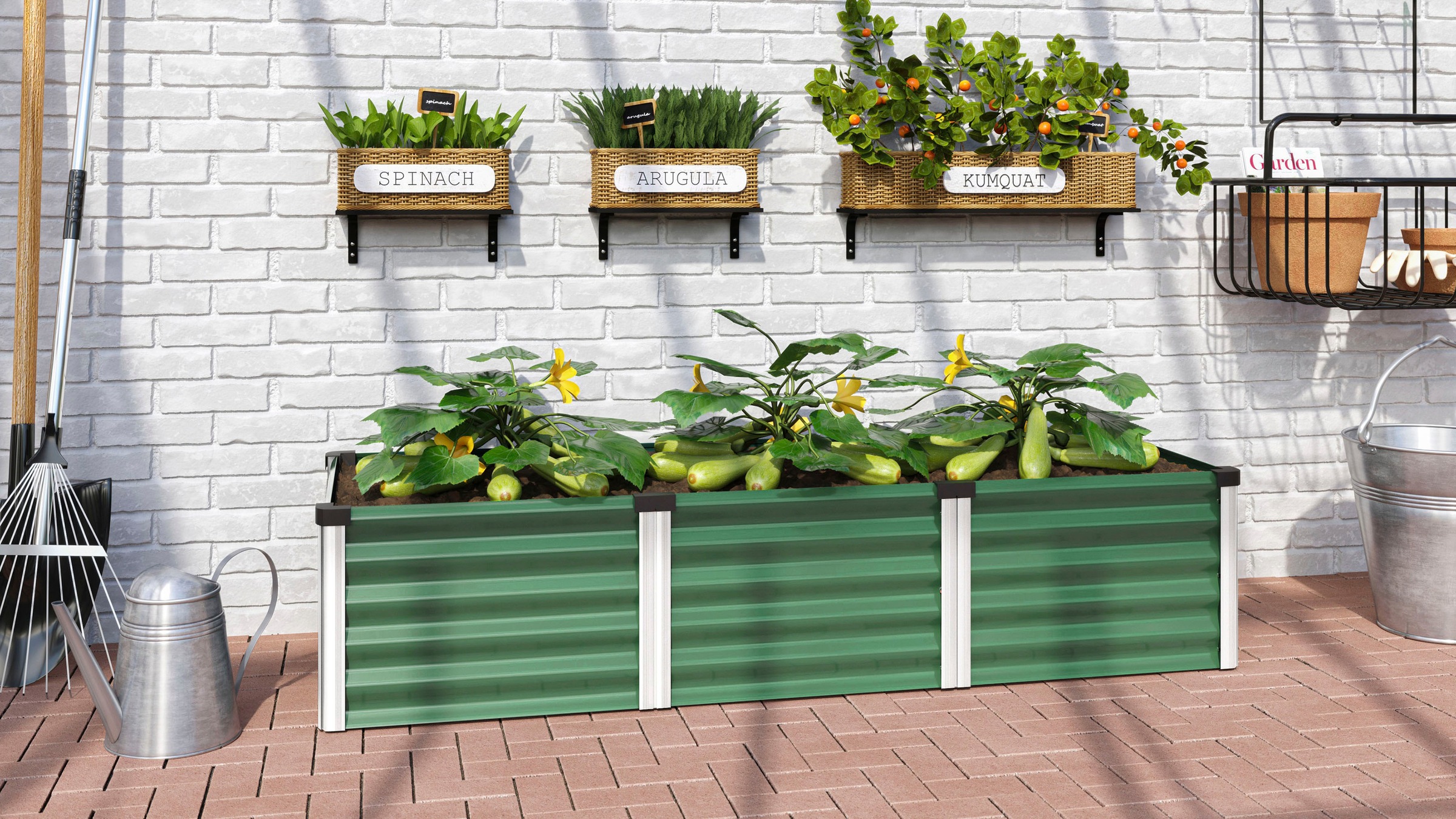 Vitavia Hochbeet "Meta In&Out 401 S" BxTxH: 65x185x40 cm, seegras/ alu günstig online kaufen