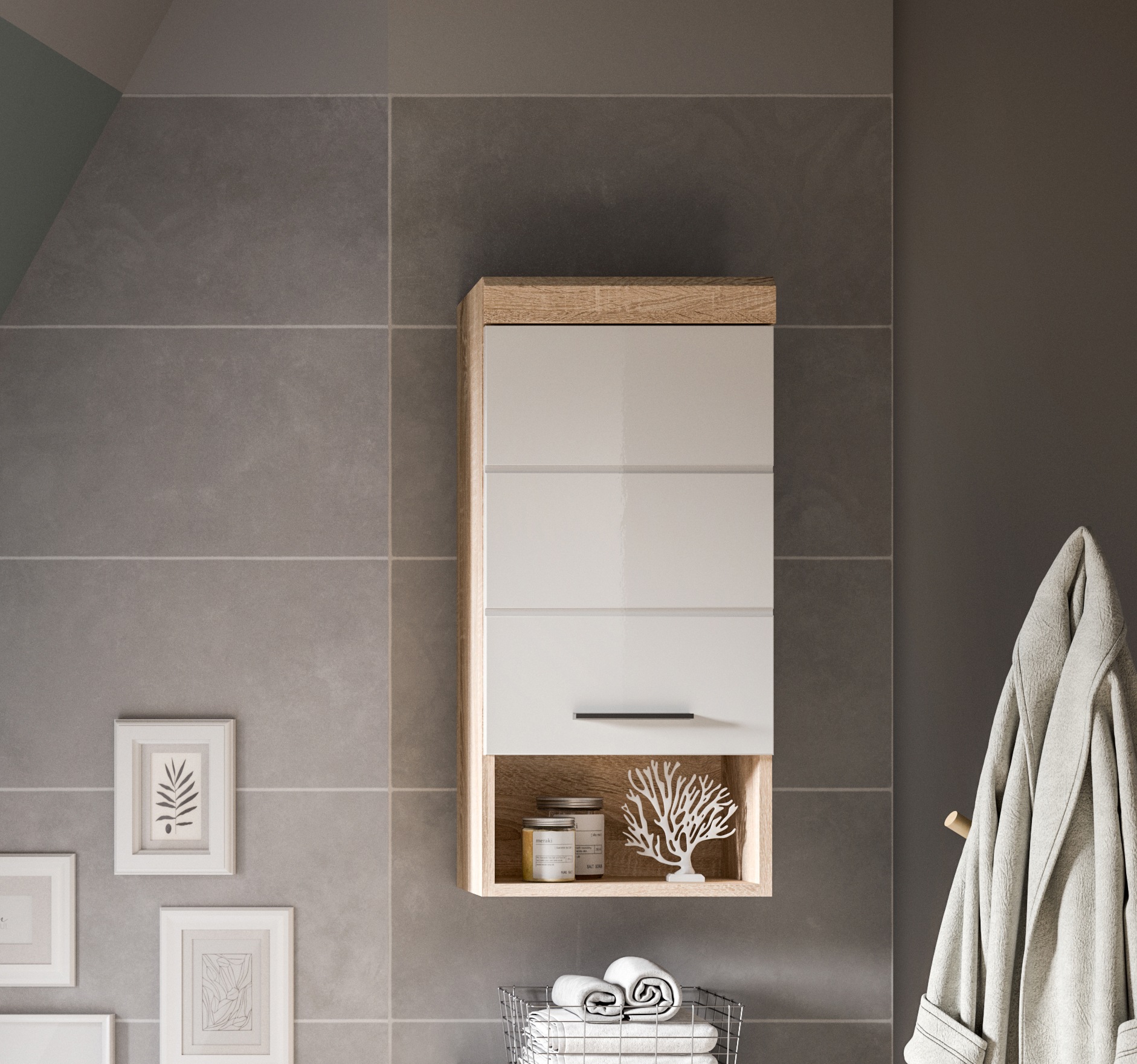 INOSIGN Hängeschrank "SIENA, Breite 37cm, 1 Tür, 1 offenes Fächer, 1 Einleg günstig online kaufen