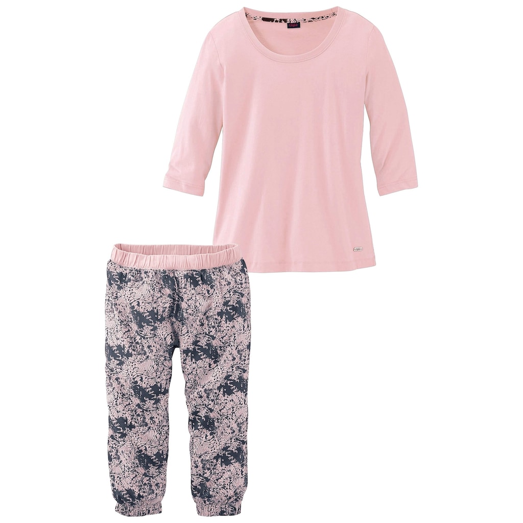 Buffalo Capri-Pyjama, (2 tlg., 1 Stück), mit gemusterter Hose