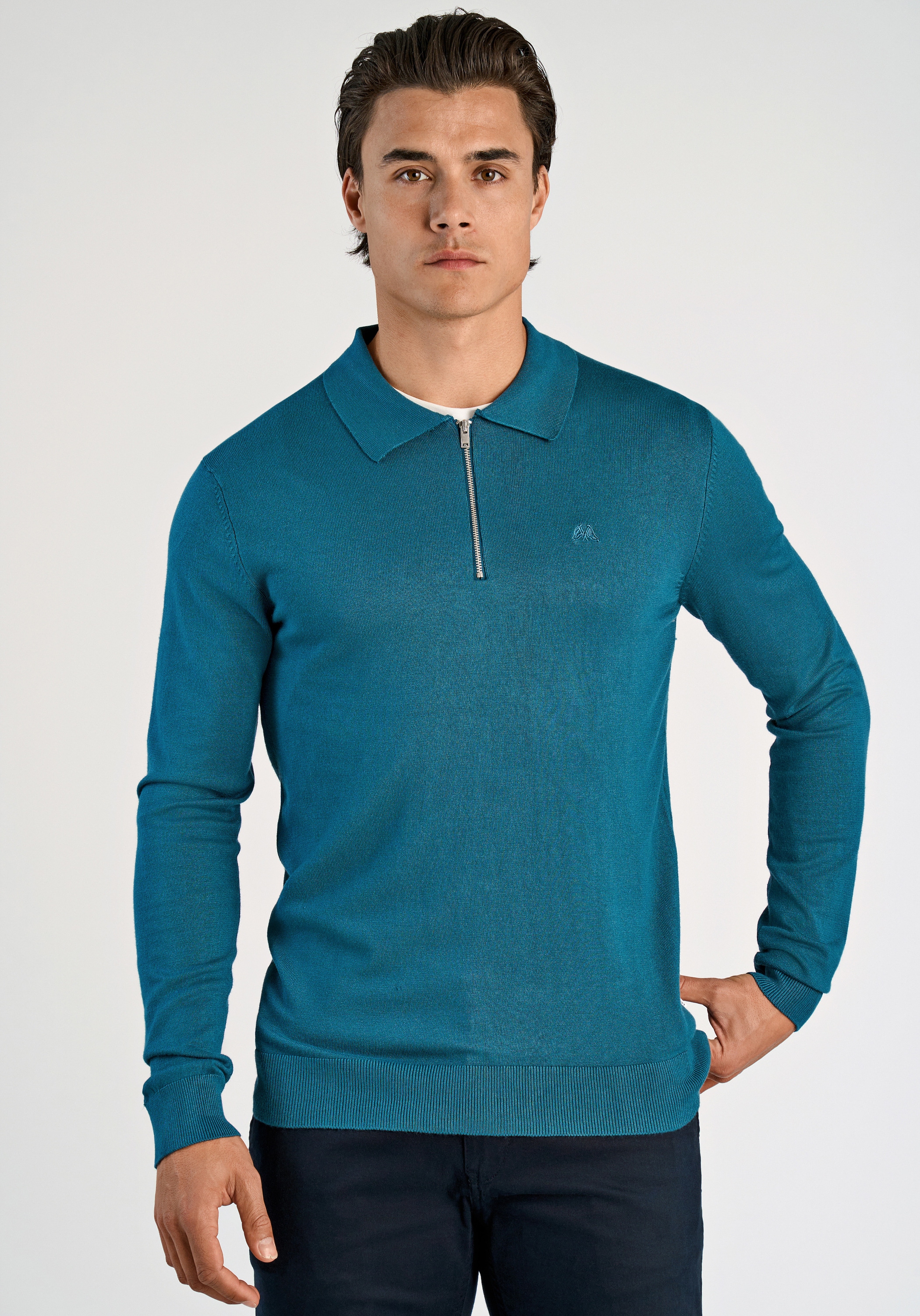 LINDBERGH Langarm-Poloshirt "Troyer Slim Fit" günstig online kaufen