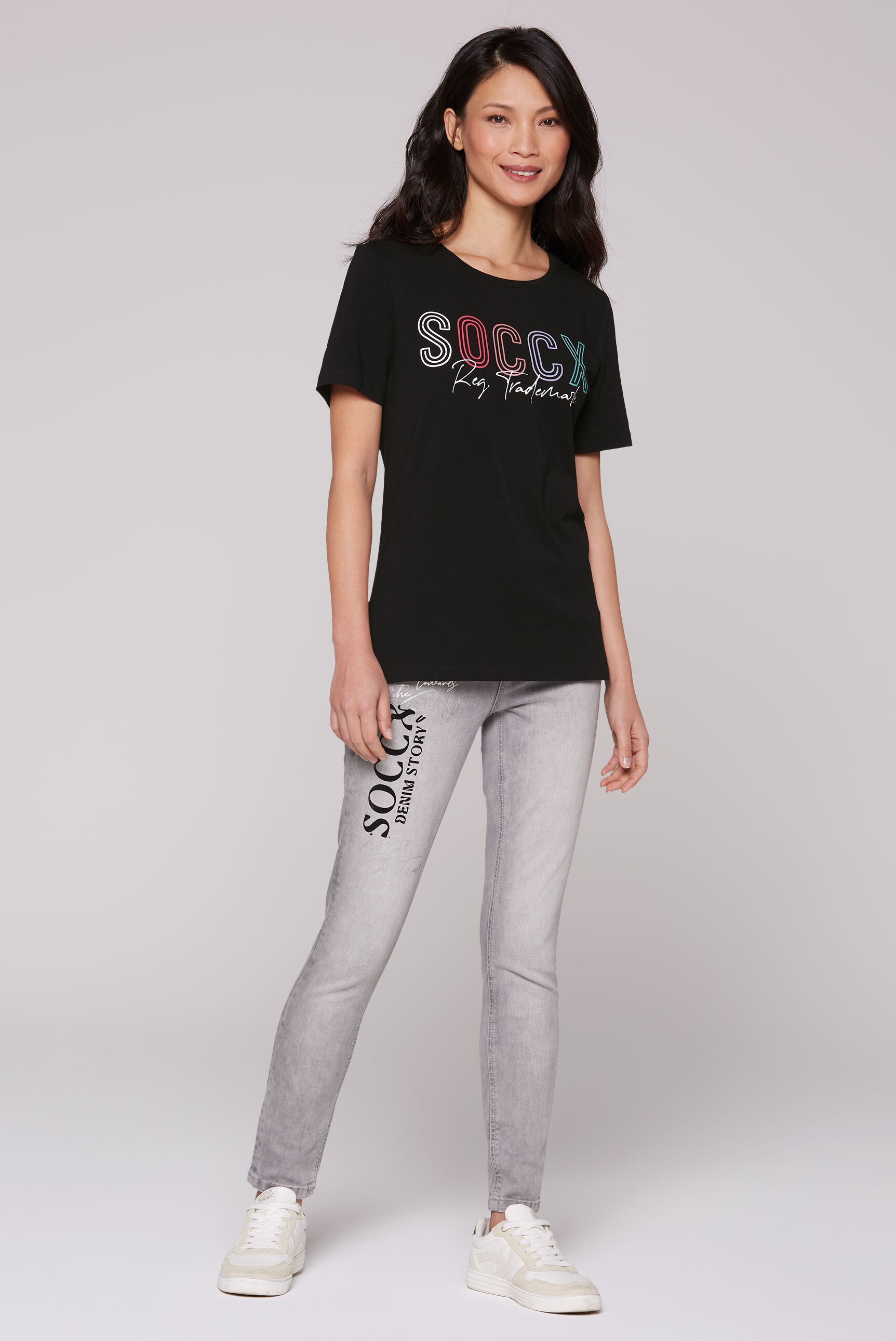 SOCCX Rundhalsshirt, mit Baumwolle