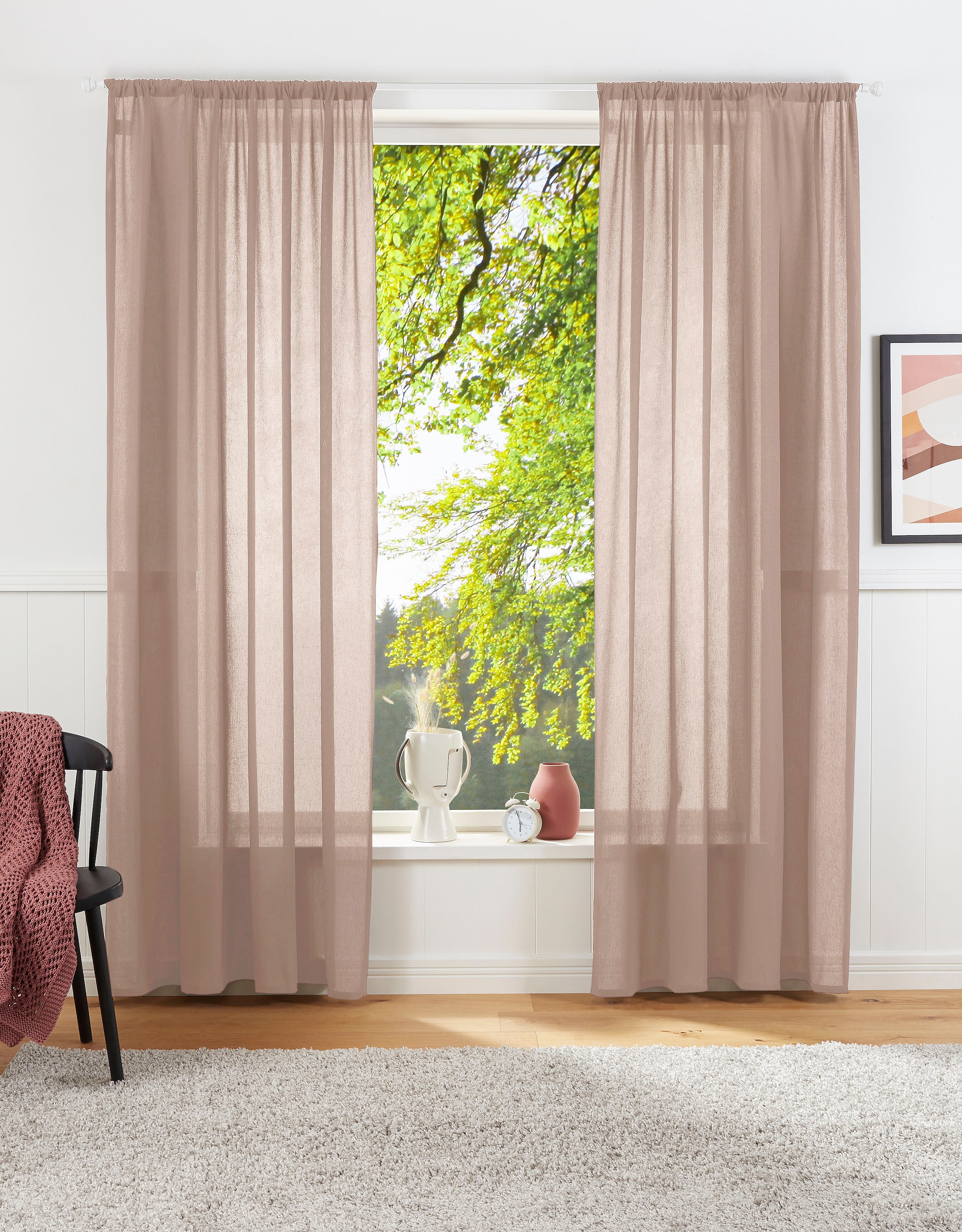 LeGer Home by Lena Gercke Vorhang "Lanea" Stangendurchzug 1 Stk. tlg. Leine günstig online kaufen