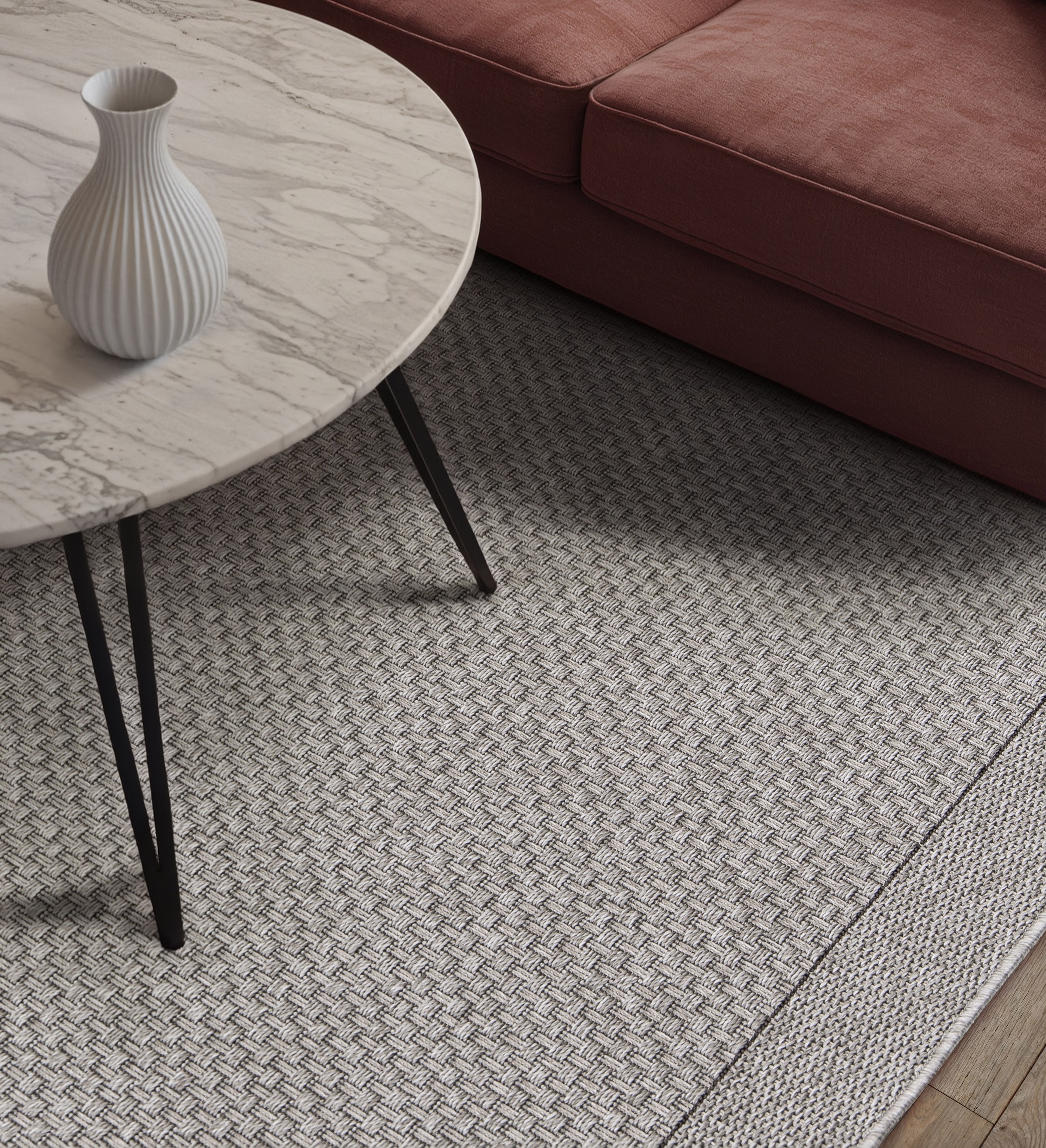 OTTO home Teppich »Arona, Sisal-Optik mit Bordüre, auch für Balkon und Terrasse« rechteckig 7 mm Höhe In- und Outdoor geeignet, Wetterfest & UV-beständig