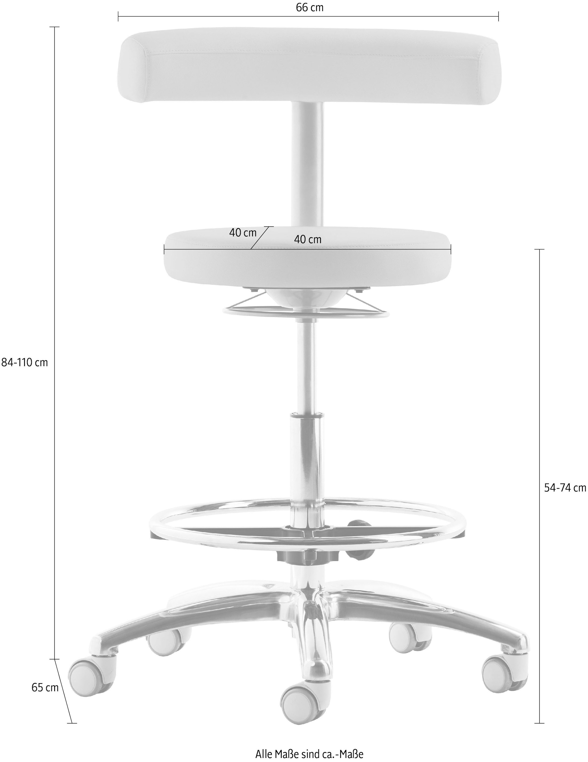 Mayer Sitzmöbel Drehhocker »1281«, (1 St.), Funktionsdrehstuhl mit extra hohem Lift 1281