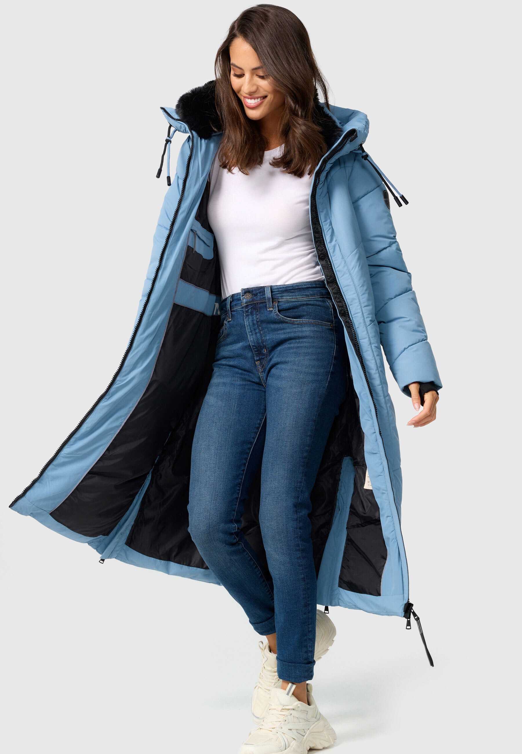 Thumbnail - Marikoo Winterjacke "Nadaree XVI", Stepp Mantel mit großer Kapuze