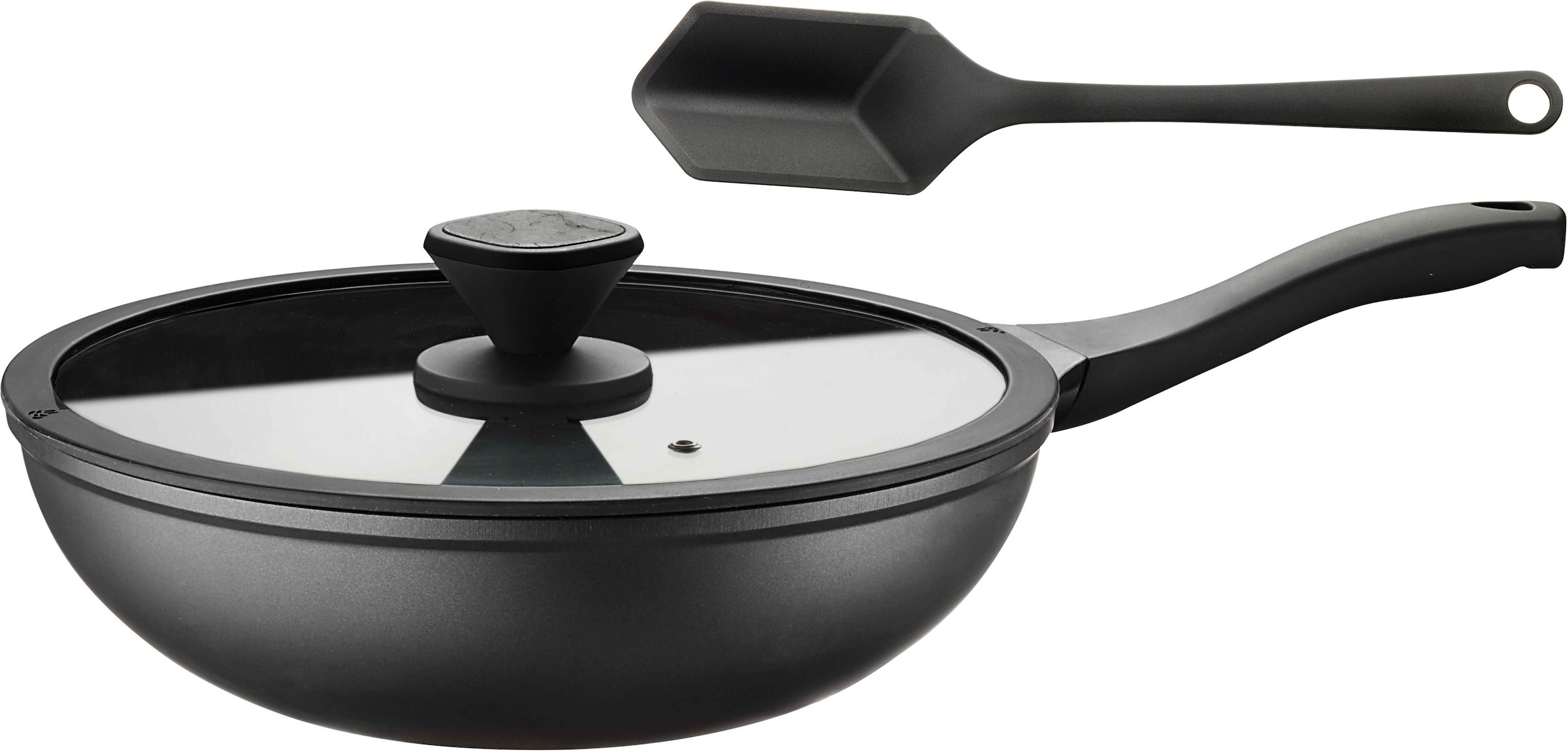 PINTINOX Wok BAUR Woklöffel »Pro«, Aluminium, (Set), bestellen 3-lagige Induktionsgeeignet, | inkl. Antihaftbeschichtung