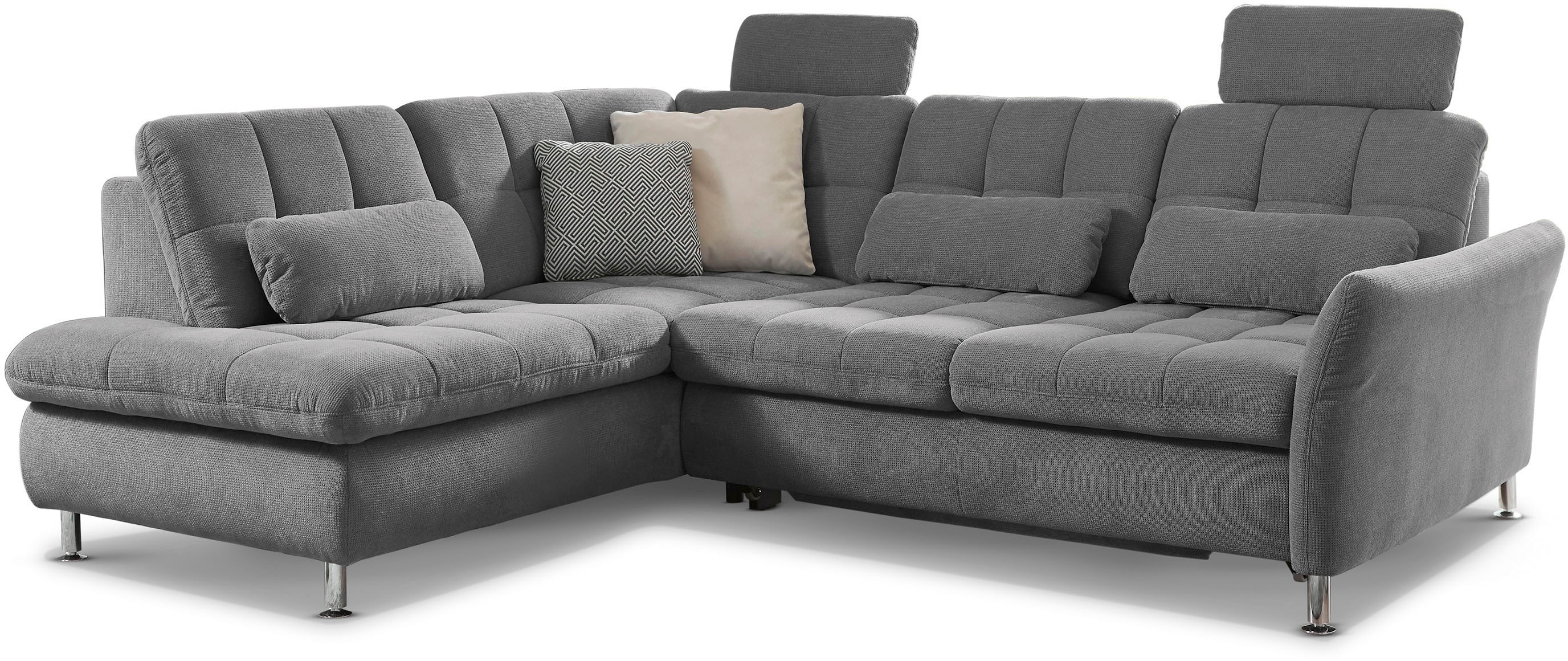 Die PlanBar Ecksofa "MP-IN20016 L-Form mit Kaltschaum-Polsterung" optional Kopfstützen & Schlaffunktion, mit Kaltschaum-Polsterung