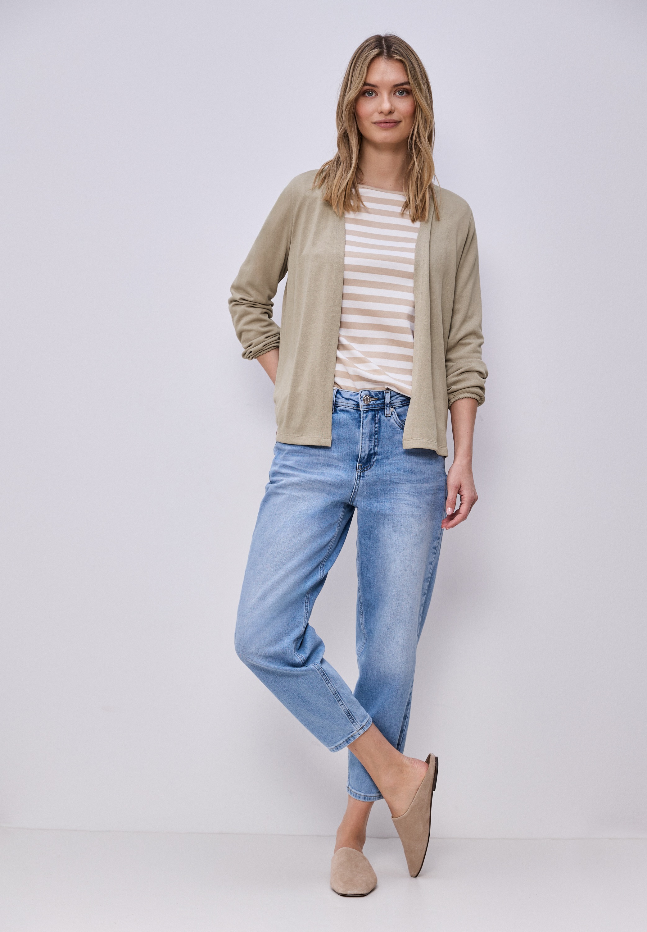 STREET ONE Cardigan bestehend aus einem Materialmix