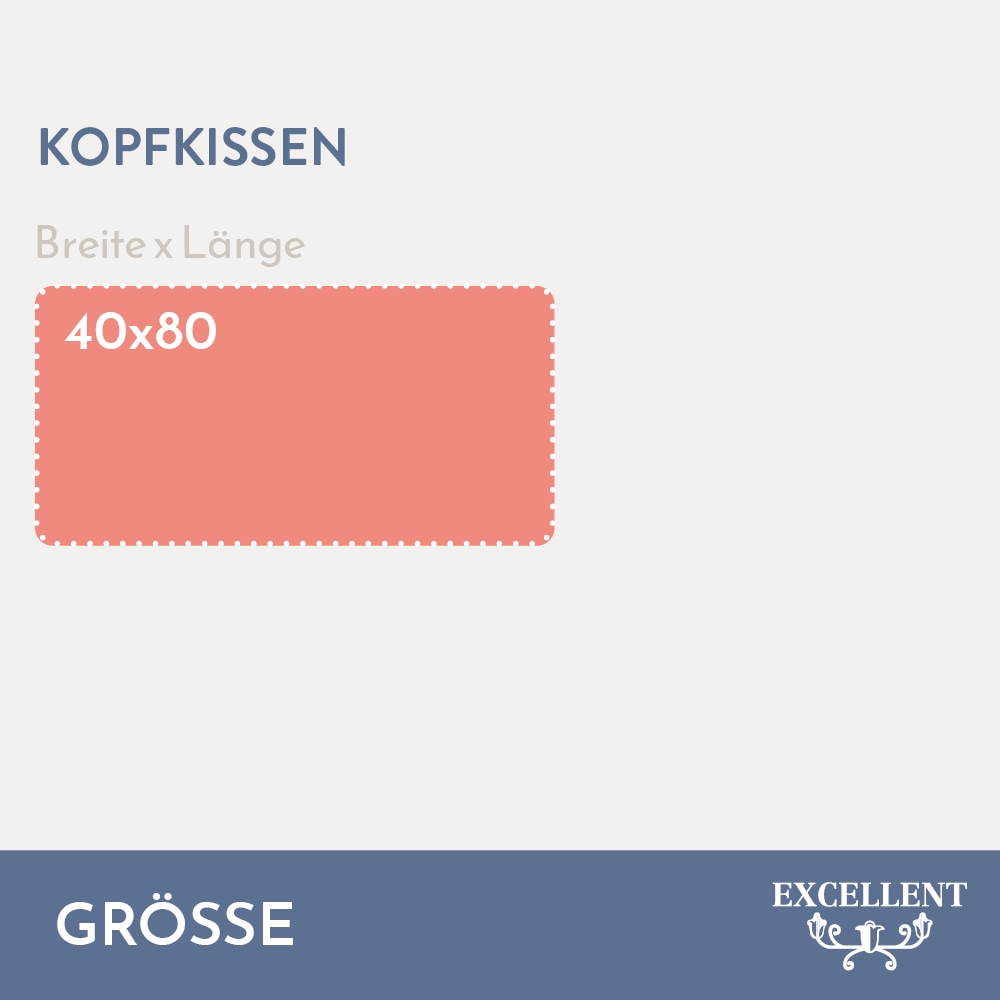 Excellent 3-Kammer-Kopfkissen »Florenz«, Füllung: 100% Gänsedaunen (Außenkammern), Bezug: 100% Baumwolle, (1 St.), hergestellt in Deutschland, allergikerfreundlich