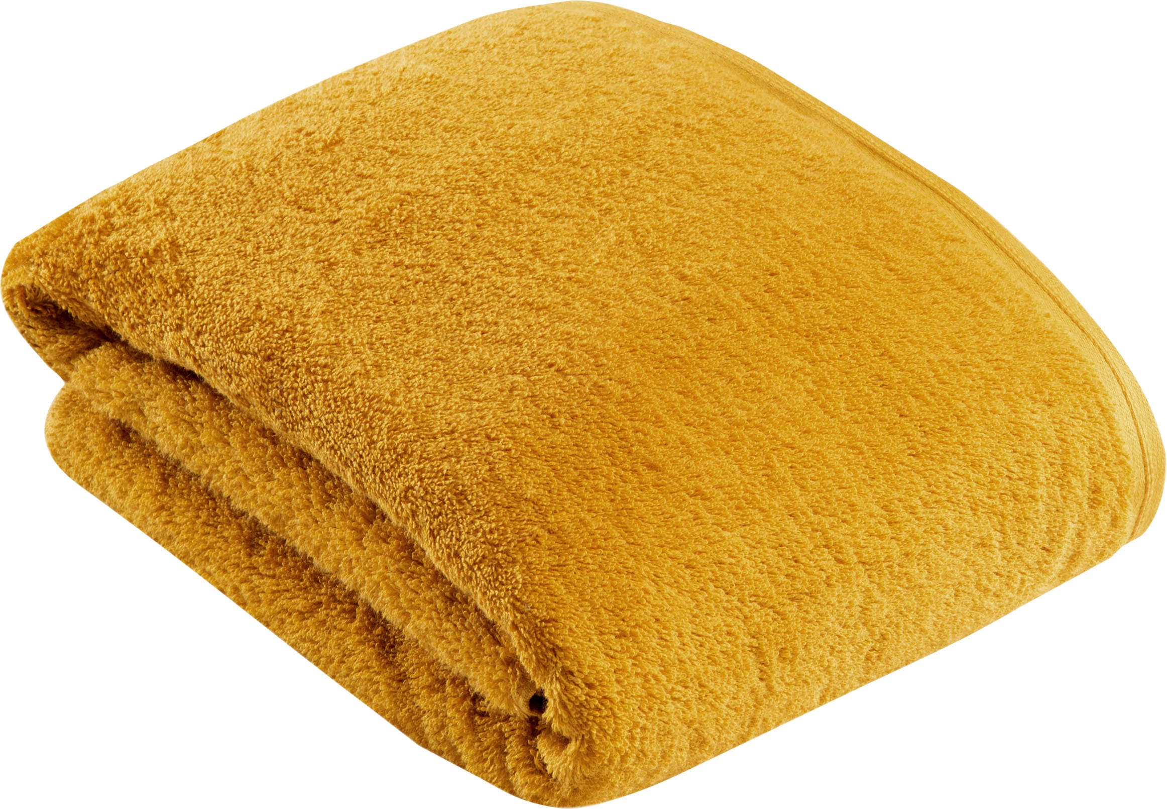 Badetuch VOSSEN, B:100cm L:150cm, gelb, Webfrottier, Obermaterial: 100% Baumwolle, Handtücher, "Vegan Life", 100% vegan